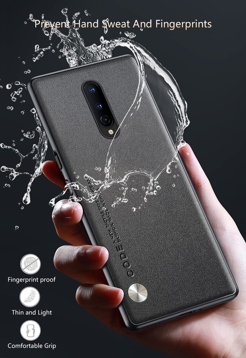 Premium Soft TPU Artificial Leather Case for OnePlus 8 - Ultra Lightweight & Camera Protection Cover (Black) | Not Compatible with Verizon | Perfect for Daily Use, Travel & Work