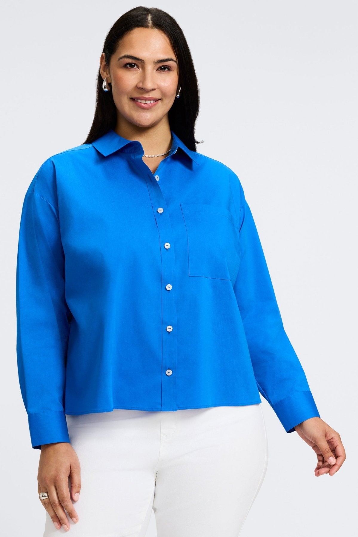 Marina Plus No Iron Stretch Cotton Long Sleeve Shirt for Men - Comfortable Wrinkle-Free Business Casual Wear for Office & Travel