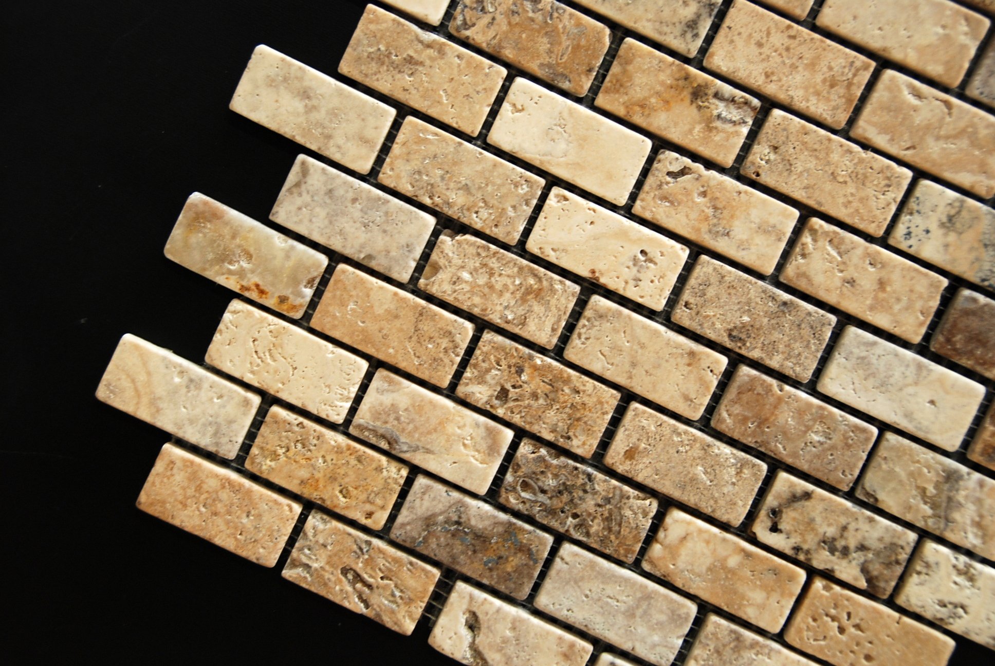 Philadelphia 1 X 2 Tumbled Travertine Brick Mosaic Tile - Box of 5 sq. ft. for Kitchen Backsplash, Bathroom Wall & Flooring