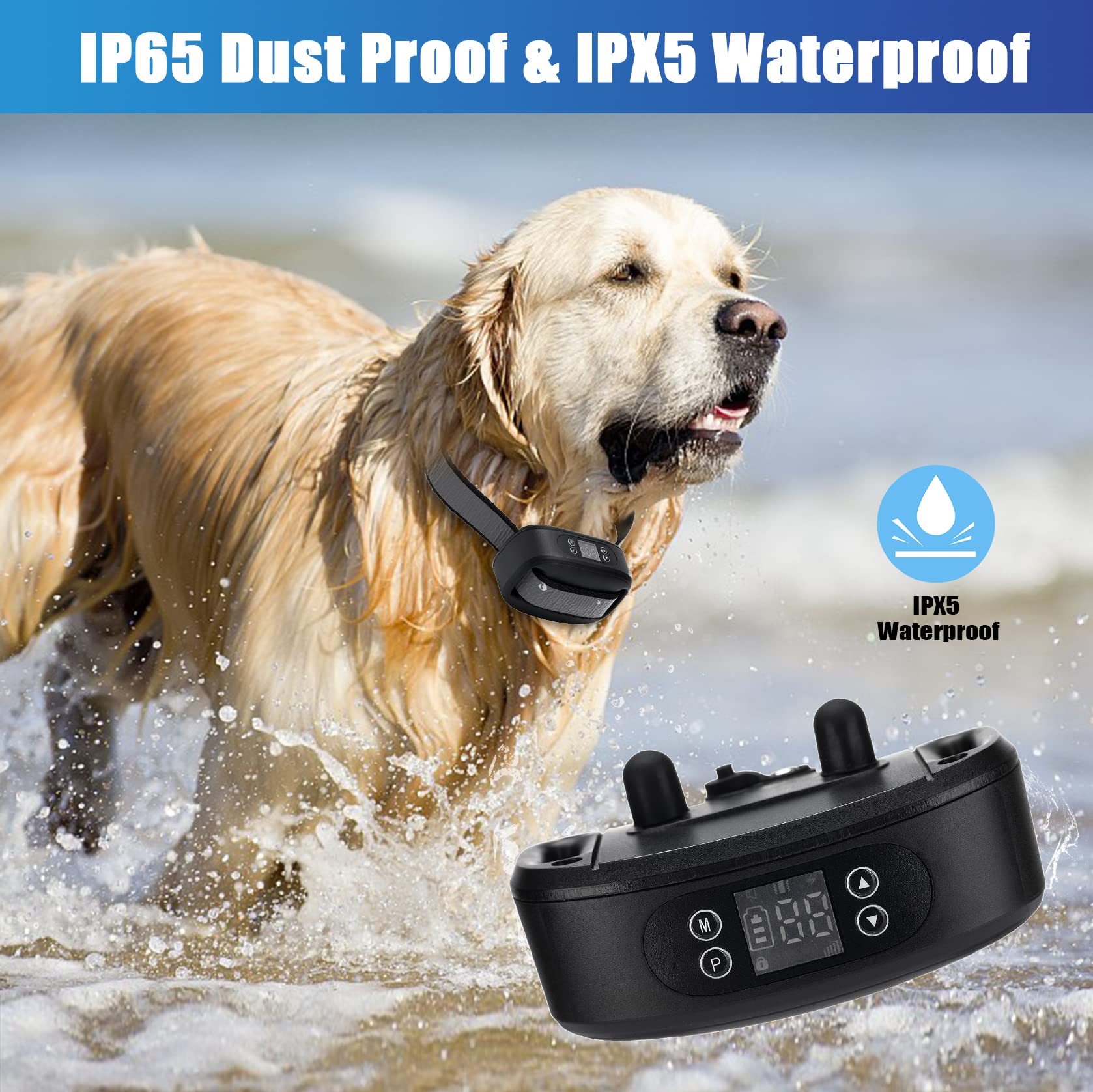 WIEZ GPS Wireless Dog Fence System - 100-3300 ft Range Electric Pet Containment with Adjustable Warning & Rechargeable Collars (2 Pack) - Perfect for Backyard, Farm & Outdoor Dog Training