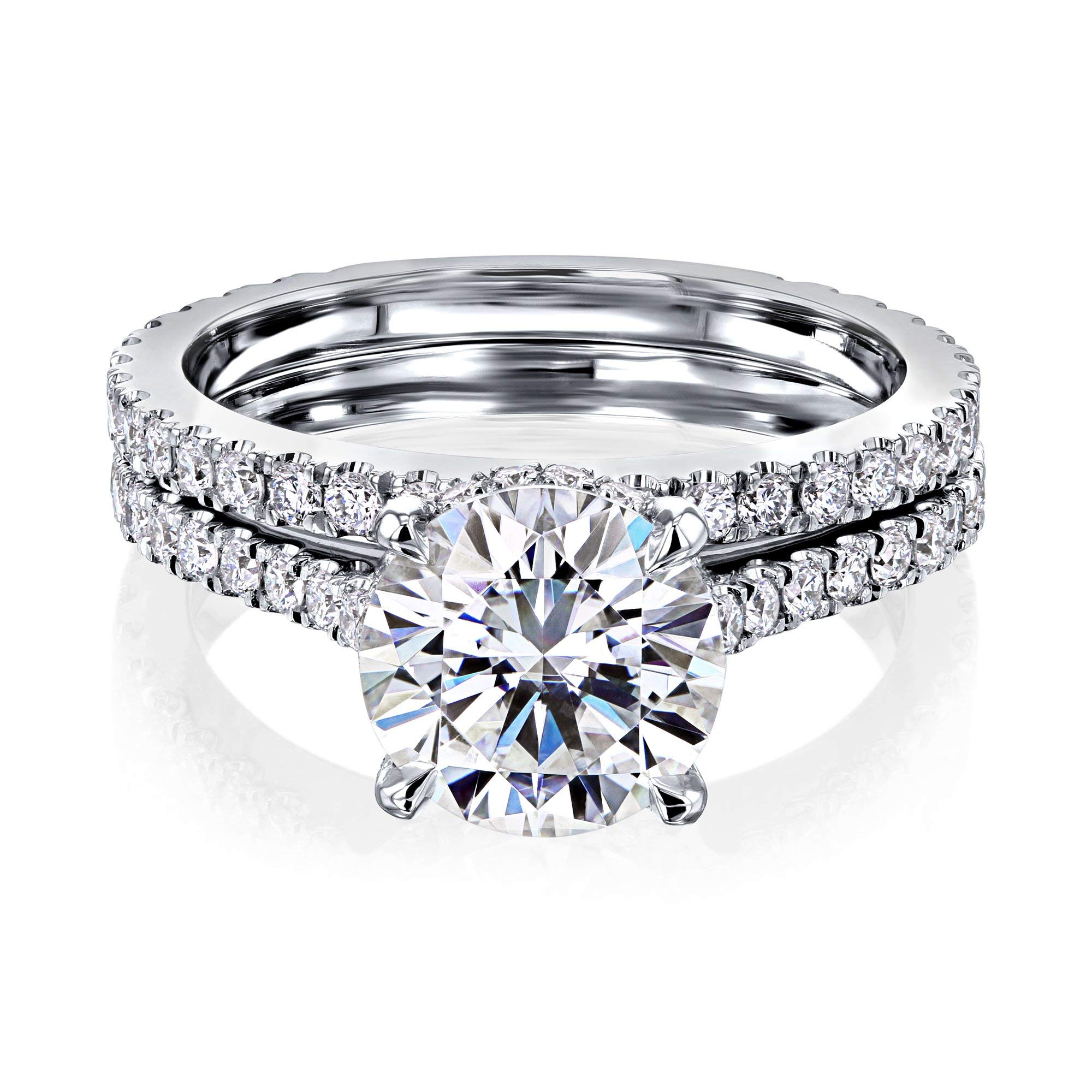 2ct Round Moissanite Engagement Ring with Hidden Halo Setting - Kobelli Elegant Bridal Jewelry for Weddings, Anniversaries & Special Occasions