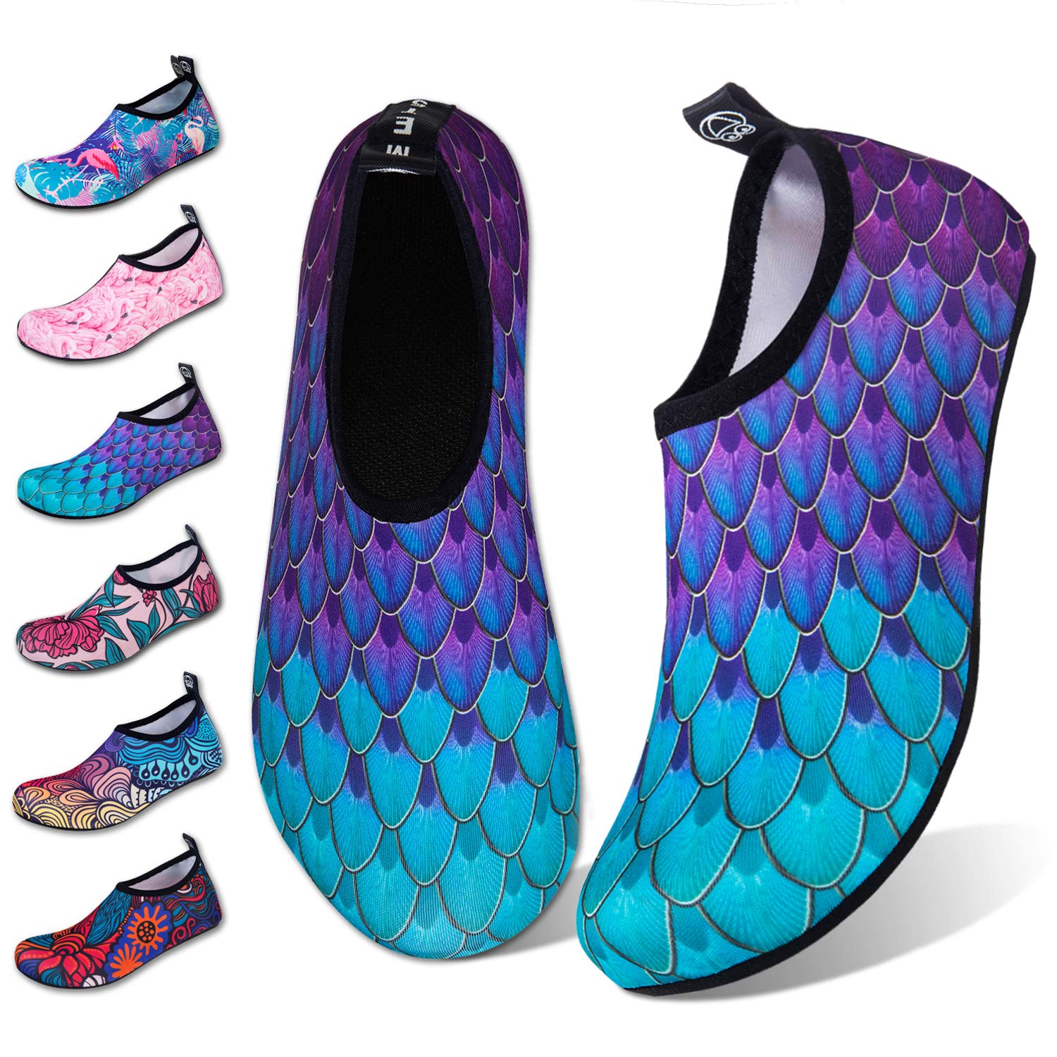 WateLves Water Shoes for Women & Men - Barefoot Quick-Dry Aqua Socks for Beach, Swim, Surf, Yoga & Exercise - Lightweight & Breathable with Translucent Soles - Perfect for Water Sports, Pool, Travel & Outdoor Activities