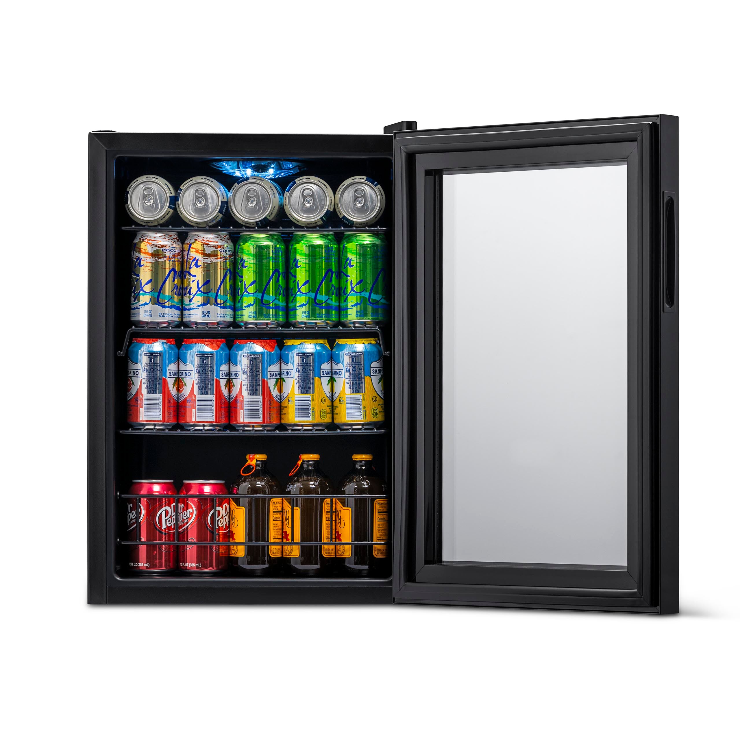 Newair® 90 Can Freestanding Black Beverage Refrigerator - Compact Drink Cooler for Home, Office, or Bar - Perfect for Soda, Beer, and Wine Storage