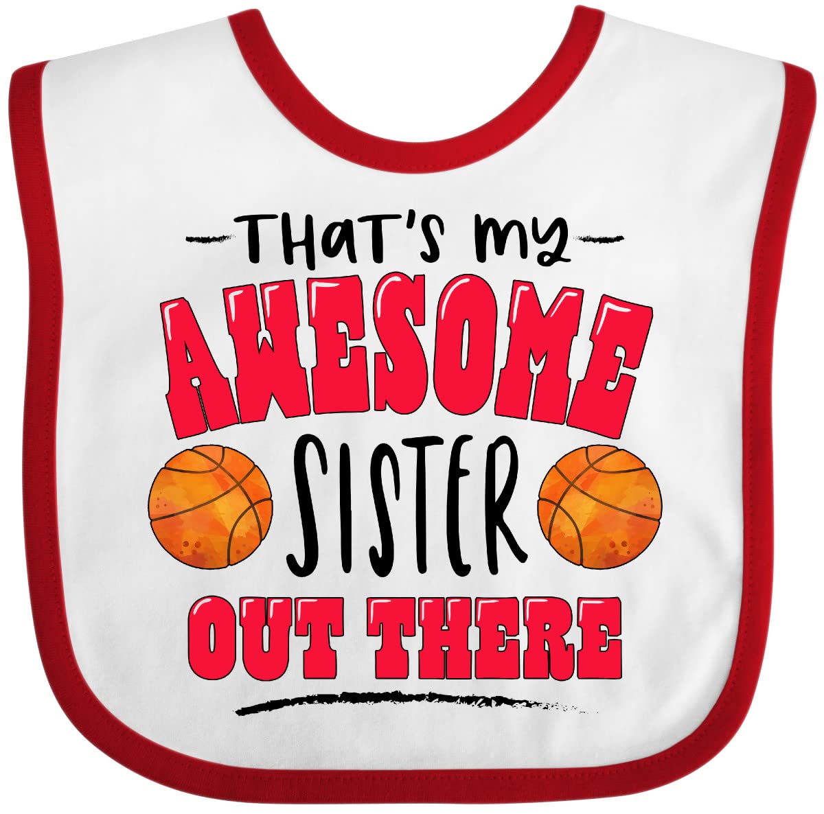 Inktastic Awesome Sister Basketball Baby Bib - Perfect for Game Day Gifts