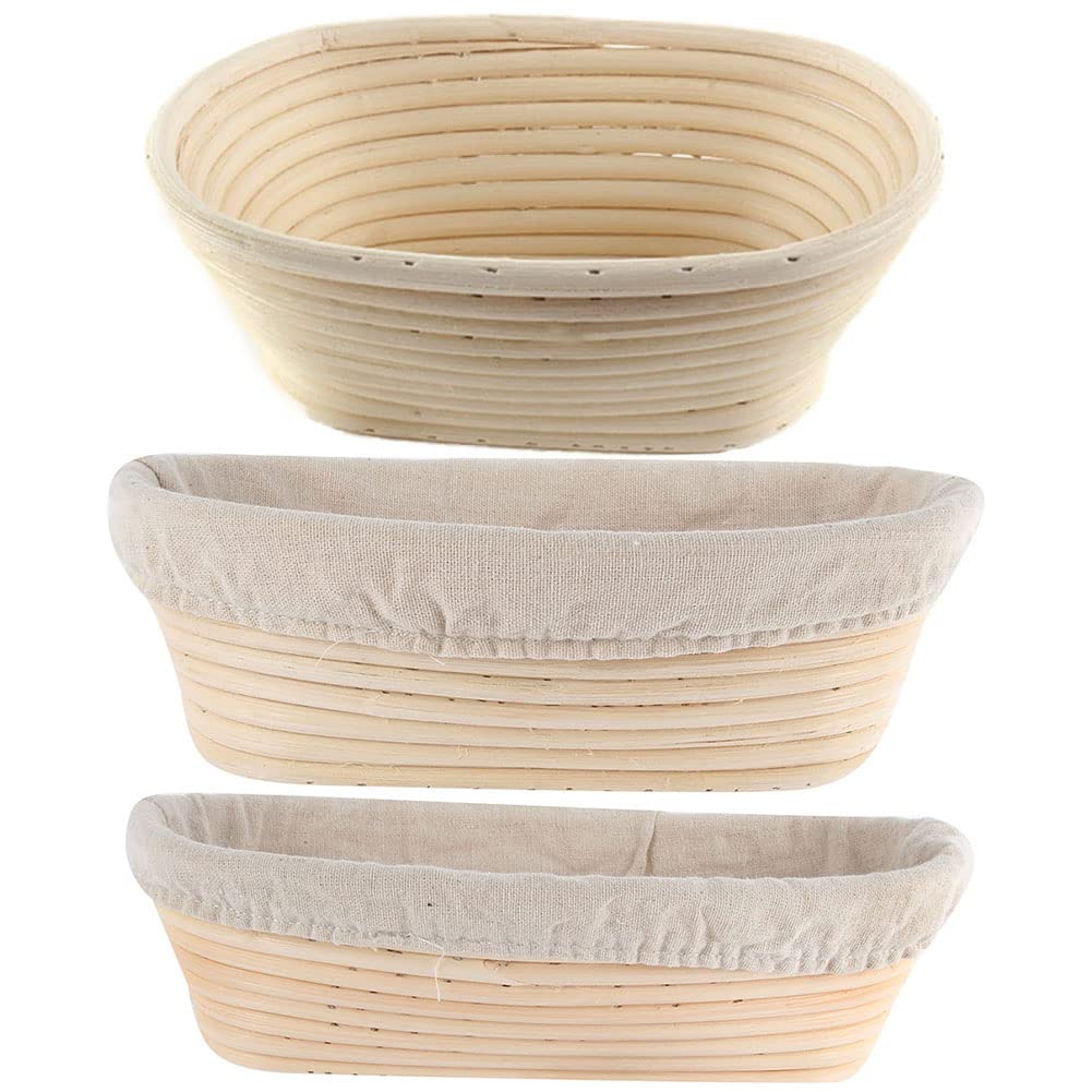 Ochine Round Bread Proofing Basket Kit - Natural Rattan Banneton with Linen Liner for Sourdough, Artisan & Homemade Bread Baking | Professional & Home Baker Tools (Perfect for Sourdough Starter, French Bread & Rustic Loaves) | Ships from USA