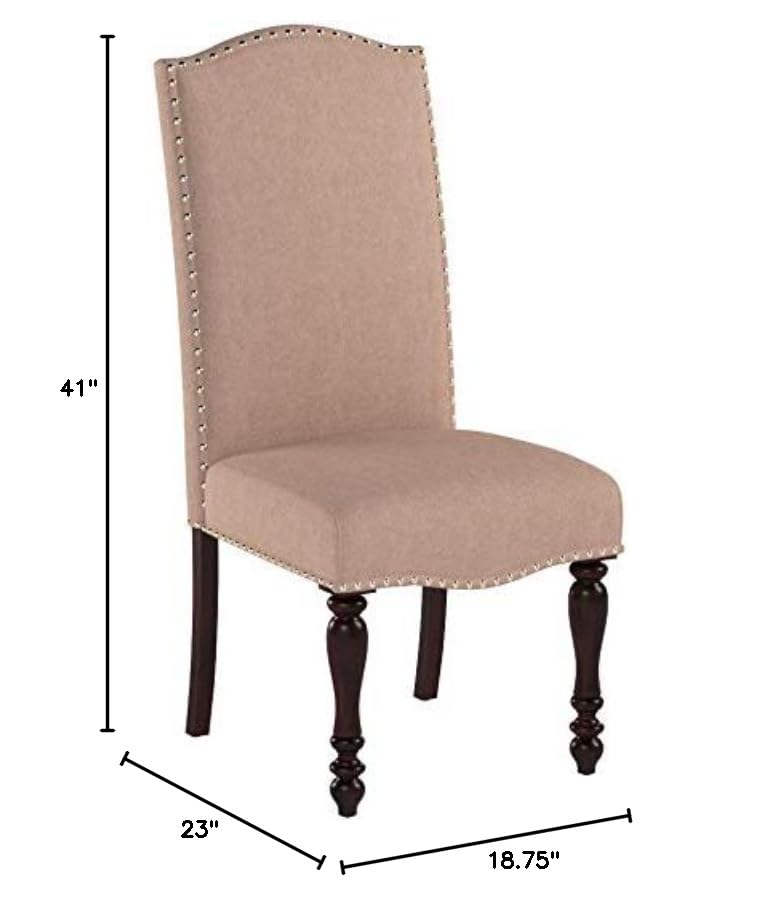 HOMES: Inside + Out Anson Transitional Dining Chairs (Set of 2) - Antique Cherry Finish - Modern Farmhouse Style for Dining Room, Kitchen, or Breakfast Nook