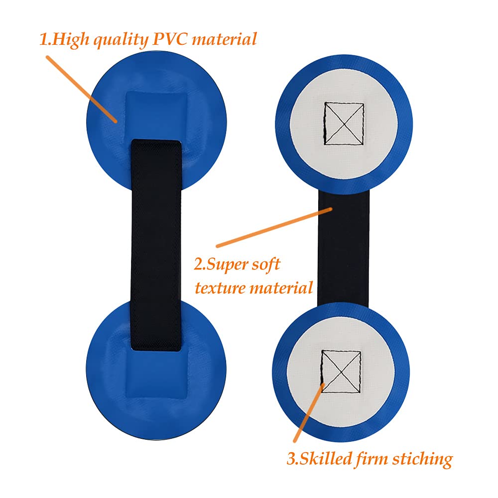 2PCS PVC Strap Armrest for Inflatable Boat, Raft, Dinghy, Kayak, Canoe, Surfboard, SUP, Paddle Board - Heavy Duty Grab Handle & Strap Patch (Blue) - Perfect for Water Sports, Fishing, and Outdoor Adventures