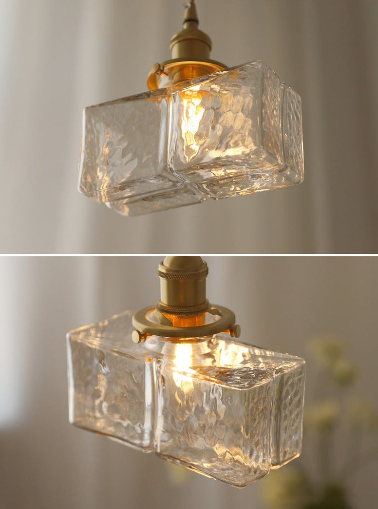 Vintage Jewel Glass & Brass Pendant Light - Elegant Ceiling Fixture for Dining Room, Kitchen Island & Bedroom Lighting