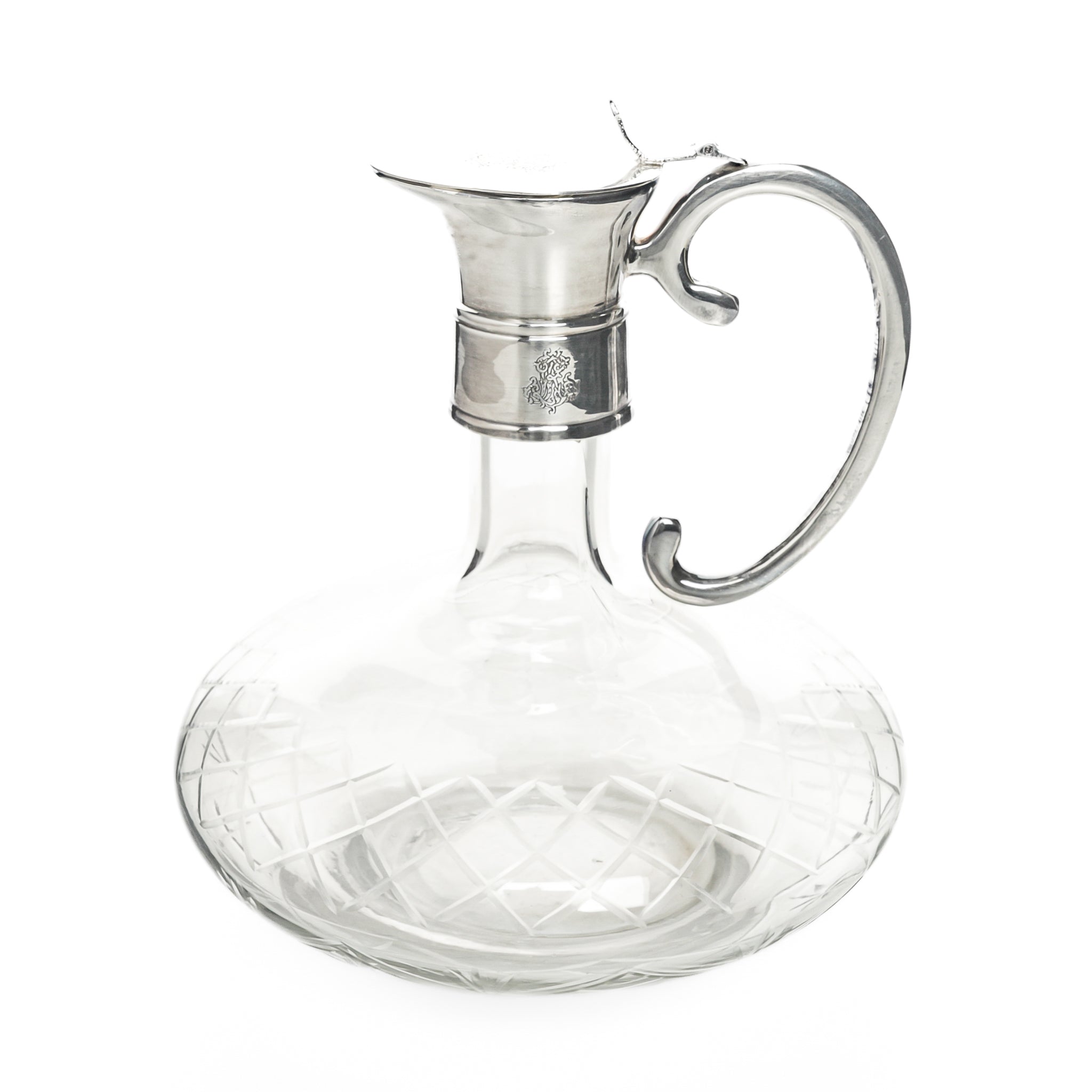 Royal Sheffield Silver Plated Crystal Claret Jug - Elegant Wine Decanter for Formal Dinners & Special Occasions
