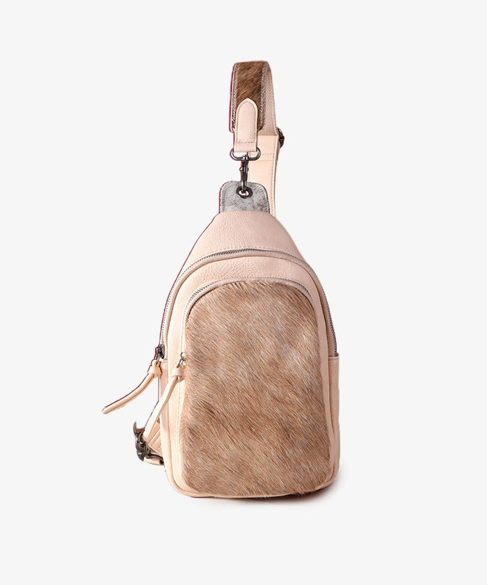 Montana West Genuine Leather Sling Bag with Hair-On Cowhide - Stylish Crossbody Purse for Women, Perfect for Travel, Shopping & Everyday Use