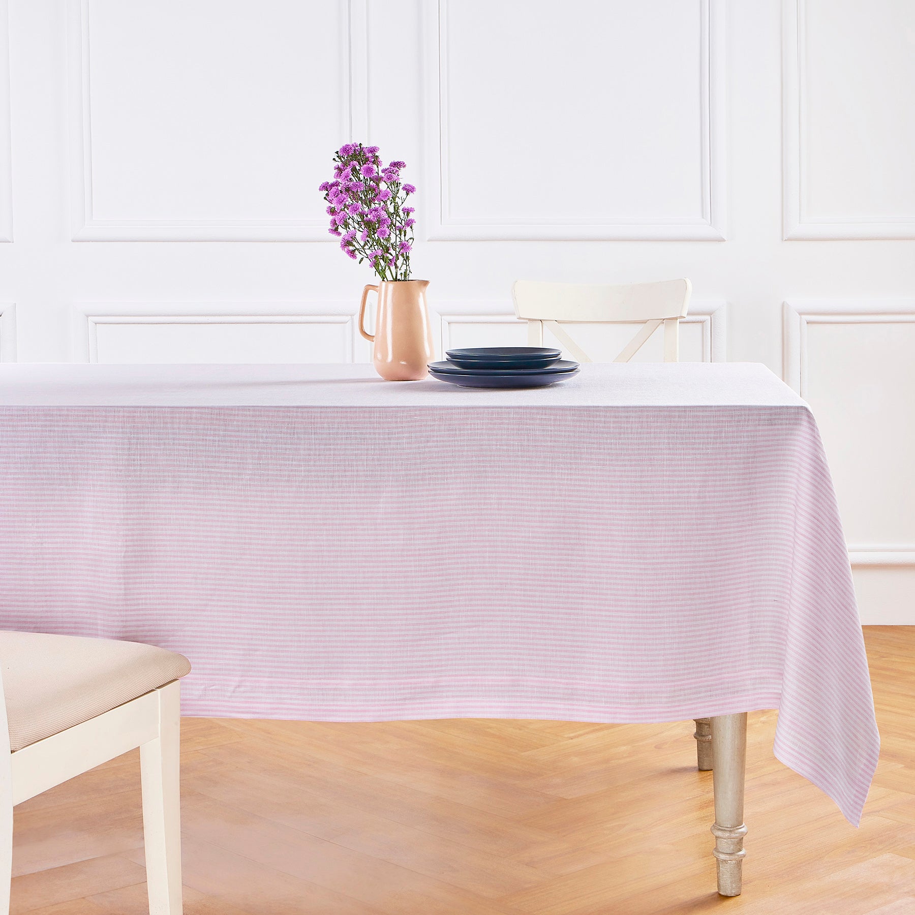 Elegant Narrow Stripe Tablecloth - Premium Cotton Dining Table Cover for Restaurants, Weddings & Home Decor | Washable & Wrinkle-Resistant