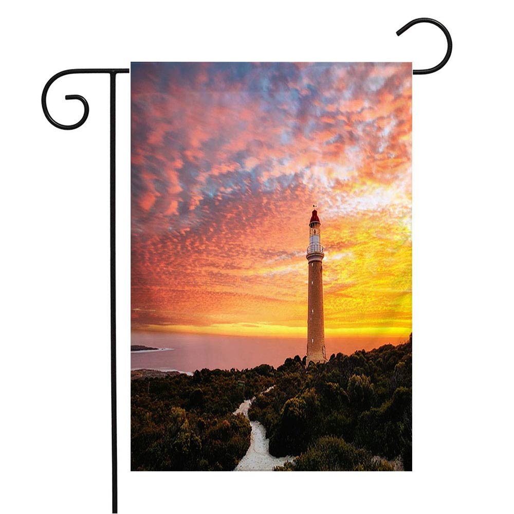 12x18 Inch Welcome Garden Flag - Cape Du Couedic Lighthouse Sunset Ocean Design for Patio, Lawn & Outdoor Decor | Seasonal Home Gift with Kangaroo Coastline Nature Scene | Perfect for Front Yard, Porch & Seasonal Celebrations