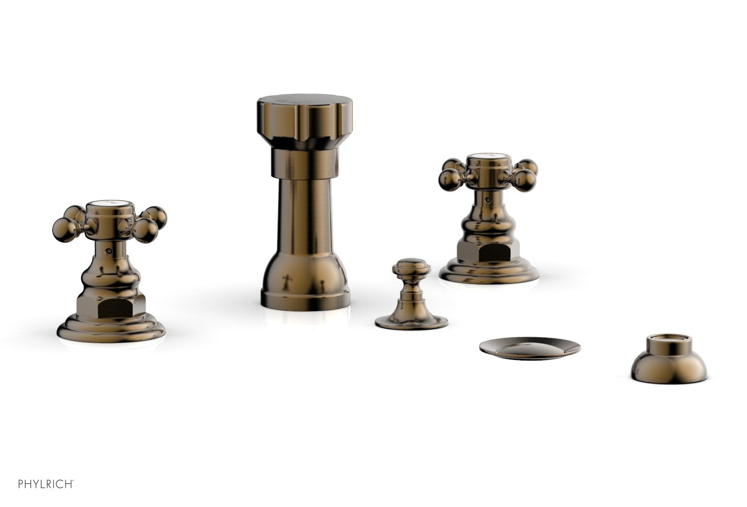 HENRI 4-Hole Bidet Faucet Set with Cross Handles - 161 60 Model - Perfect for Bathroom Renovation & Modern Toilet Upgrades