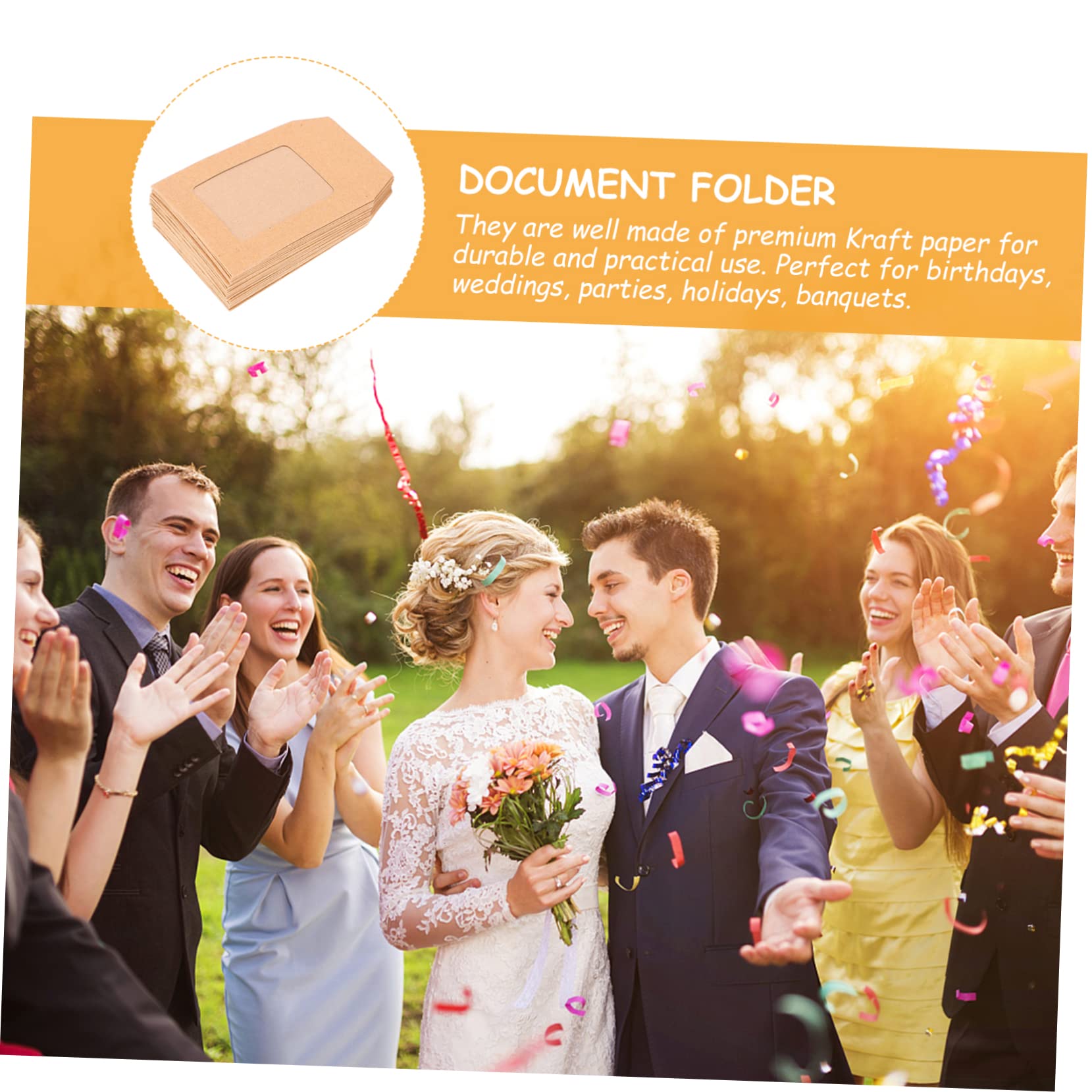 STOBOK 50 Pack Clear Kraft Paper Envelopes - Bank Document Envelopes, Greeting Card Sleeves, Wedding Invitation Holders - Perfect for Thank You Cards, Baby Announcements & Stamp Storage (Transparent, Eco-Friendly)