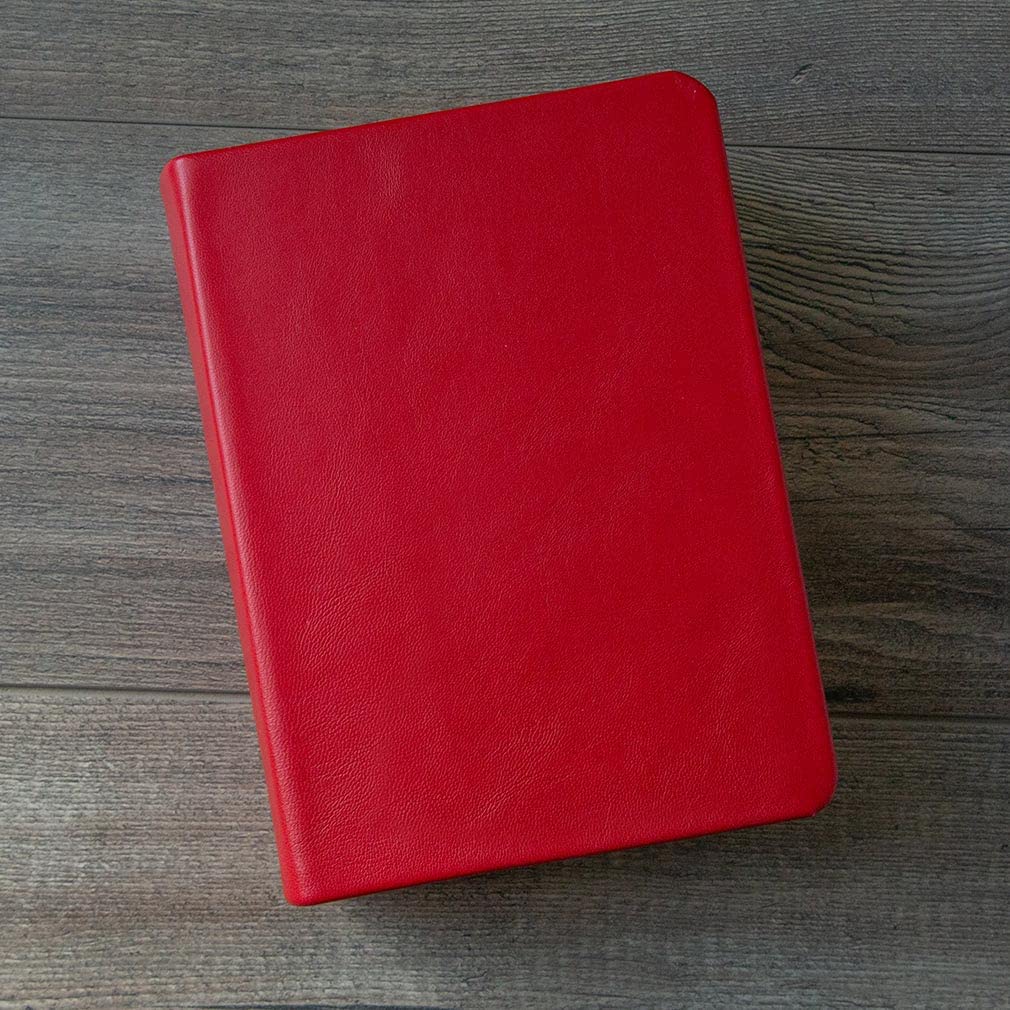 Premium Hand-Bound Cherry Red Genuine Leather Large Holy Bible - King James Version with Bible Dictionary & Topical Guide | LDS Scriptures Gift Set for Latter-Day Saints | Perfect for Worship, Study & Family Devotionals