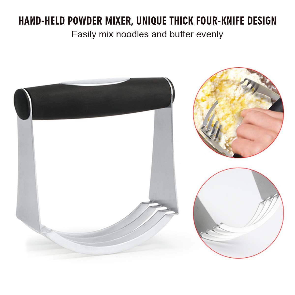 Professional Stainless Steel Biscuit Cutter Set - 5 Round Cutters + Dough Blender & Pastry Scraper | 3-in-1 Heavy Duty Baking Tools for Cookies, Pastries & Pies | Perfect for Home Kitchen & Commercial Bakeries