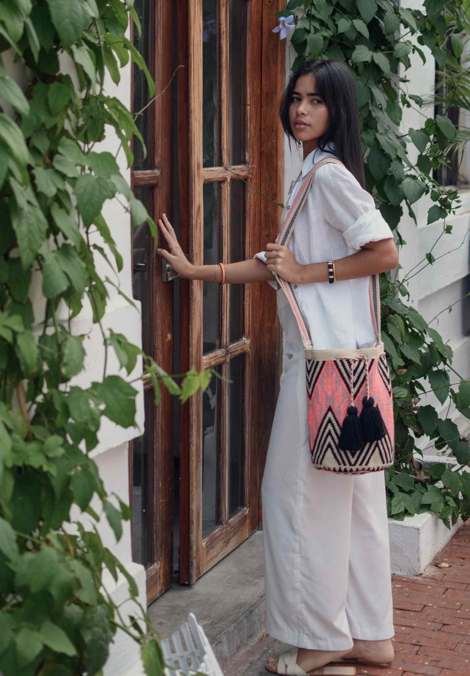Fairtrade Handmade Wayuu Bag - Authentic Colombian Mochila Crossbody Purse | Large Crochet Shoulder Bag | Ethically Sourced Woven Accessory (Ibiris Design) - Perfect for Beach, Travel & Boho Fashion