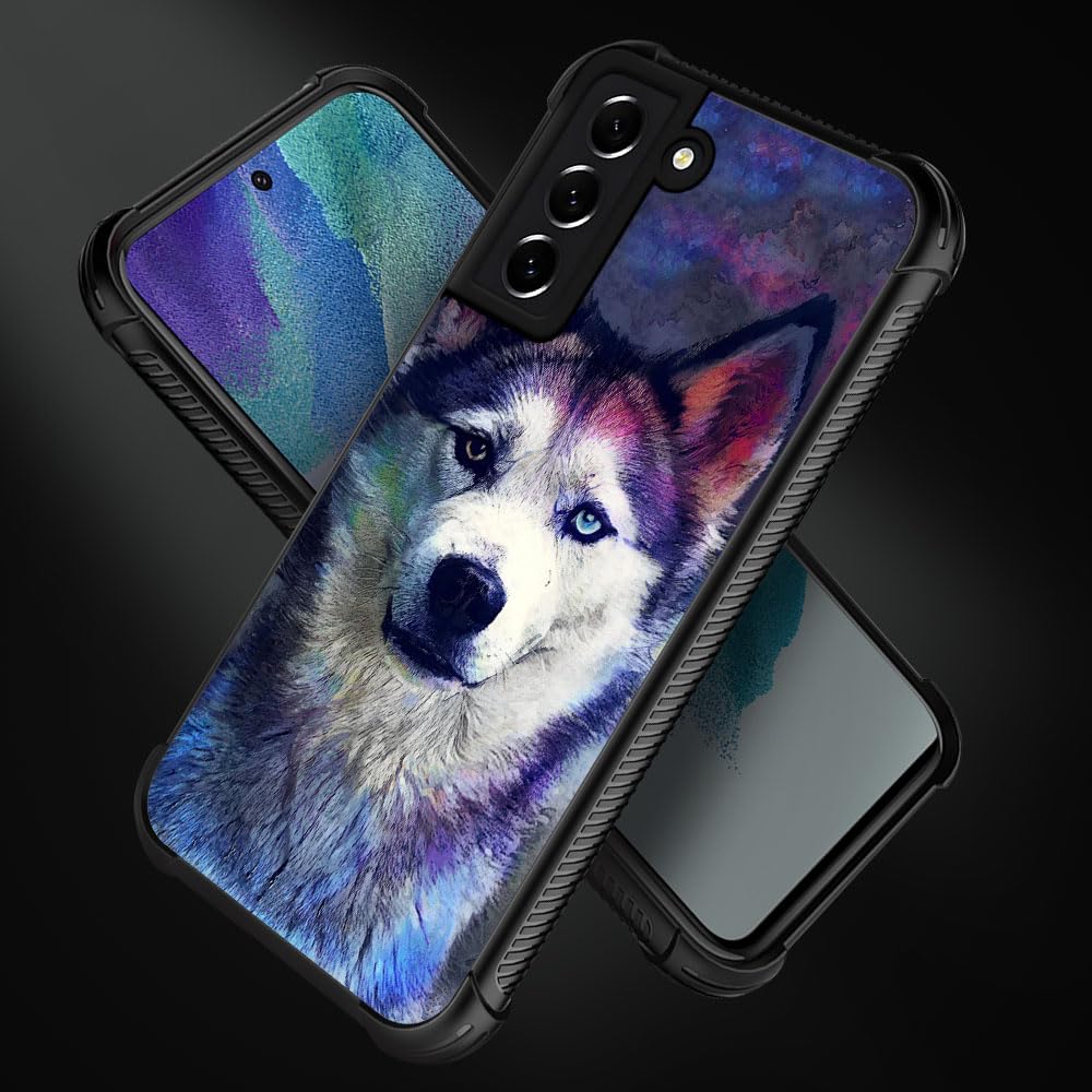 CARLOCA Samsung Galaxy S21 Case - Husky Dog Design, Shockproof Anti-Scratch Protective Cover with Drop Protection | Perfect for Outdoor Activities, Work & Travel