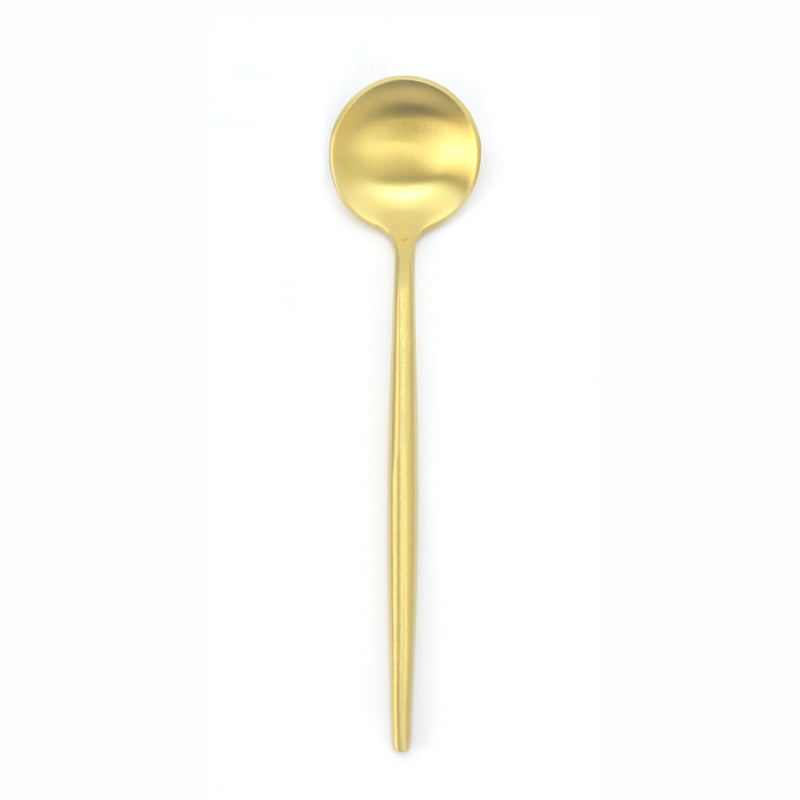 Natural Living Small Gold Spoon - Elegant 24K Gold-Plated Tea Spoon for Coffee, Dessert, and Gourmet Dining | Perfect for Tea Parties, Gifts, and Luxury Table Settings