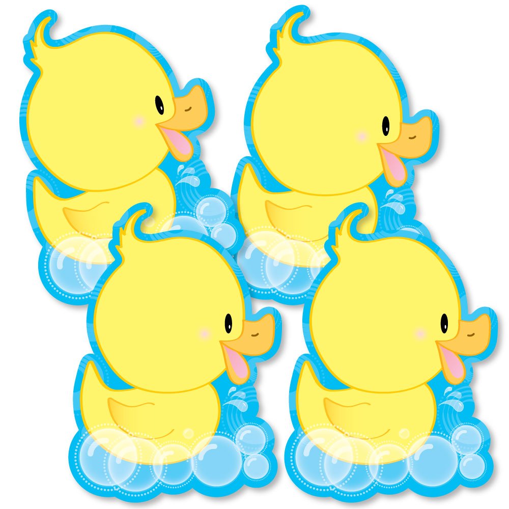 Big Dot of Happiness Ducky Duck Party Decorations - DIY Baby Shower & Birthday Party Essentials - Set of 20 Adhesive Cutouts for Nursery, Classroom & Celebration Decor