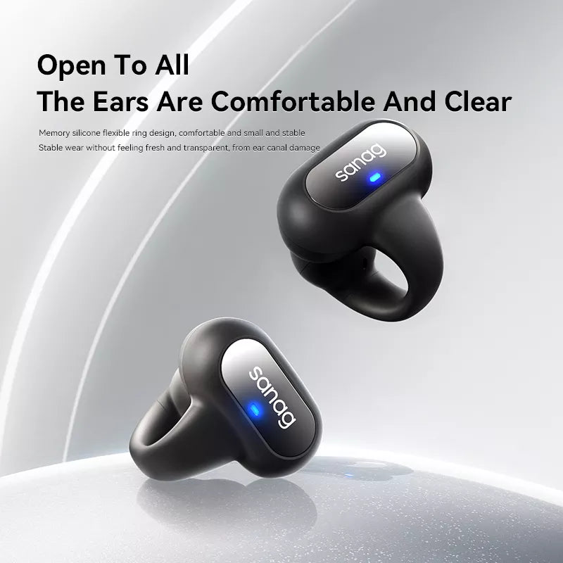 Sanag Z51S Wireless Bluetooth Headphones with Ear Clip - Open Ear Air Conduction for Running, Cycling & Workouts - Sweatproof Lightweight Sport Headset for Gym & Outdoor Activities