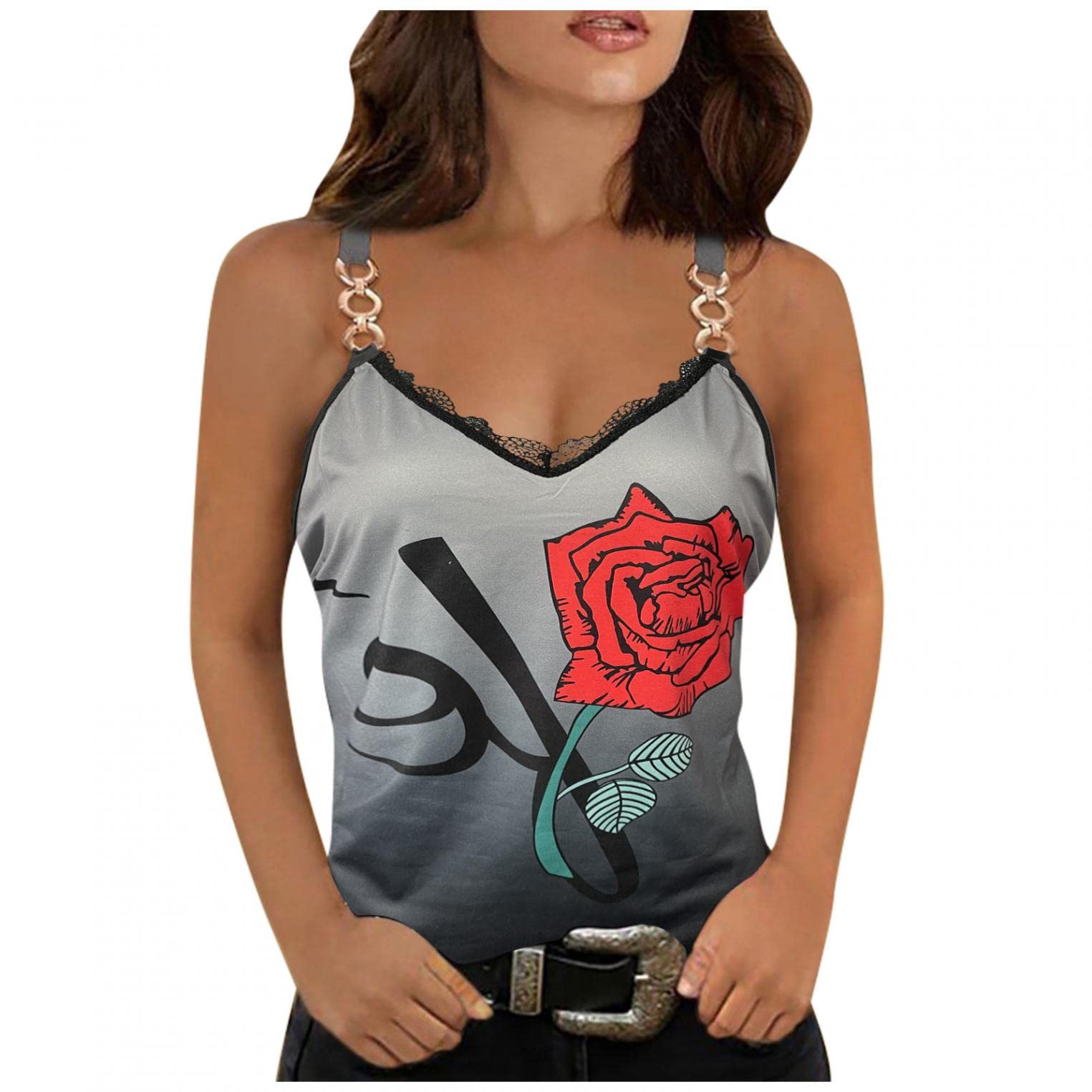 Sexy Women's Workout Tank Tops - 2022 Fashion Sleeveless Graphic Cami Vest Shirts for Casual Wear, Beach & Gym | Perfect for Summer Outfits, Yoga & Night Out