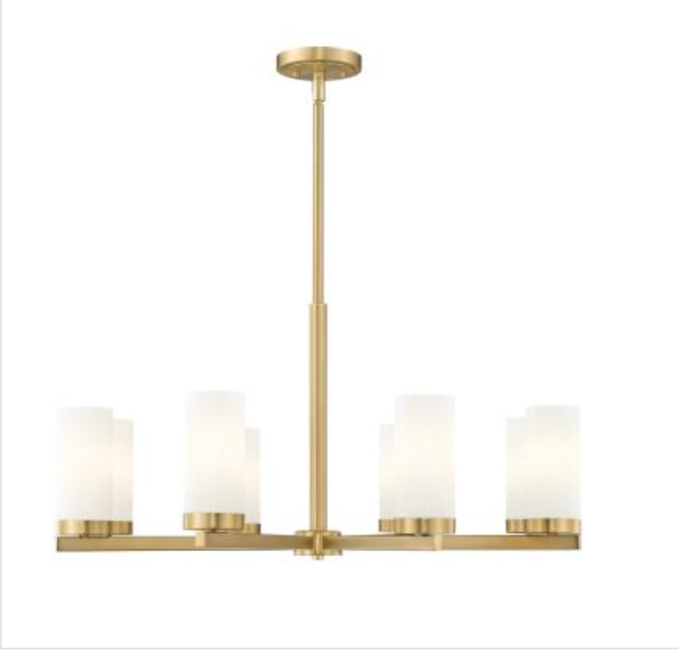 McKellar 8-Light Gold Chandelier - Elegant Crystal Ceiling Light Fixture for Dining Room, Living Room, or Bedroom Decor
