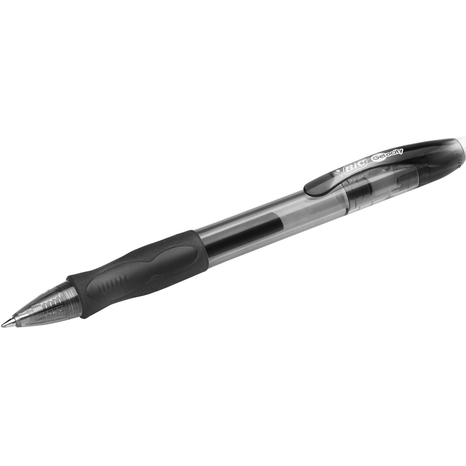 Bic Gel-ocity Original Gel Pens - 12 Pack Black Medium Point (0.7mm) - Soft Grip Comfort & Smooth Writing for Office, School & Note Taking