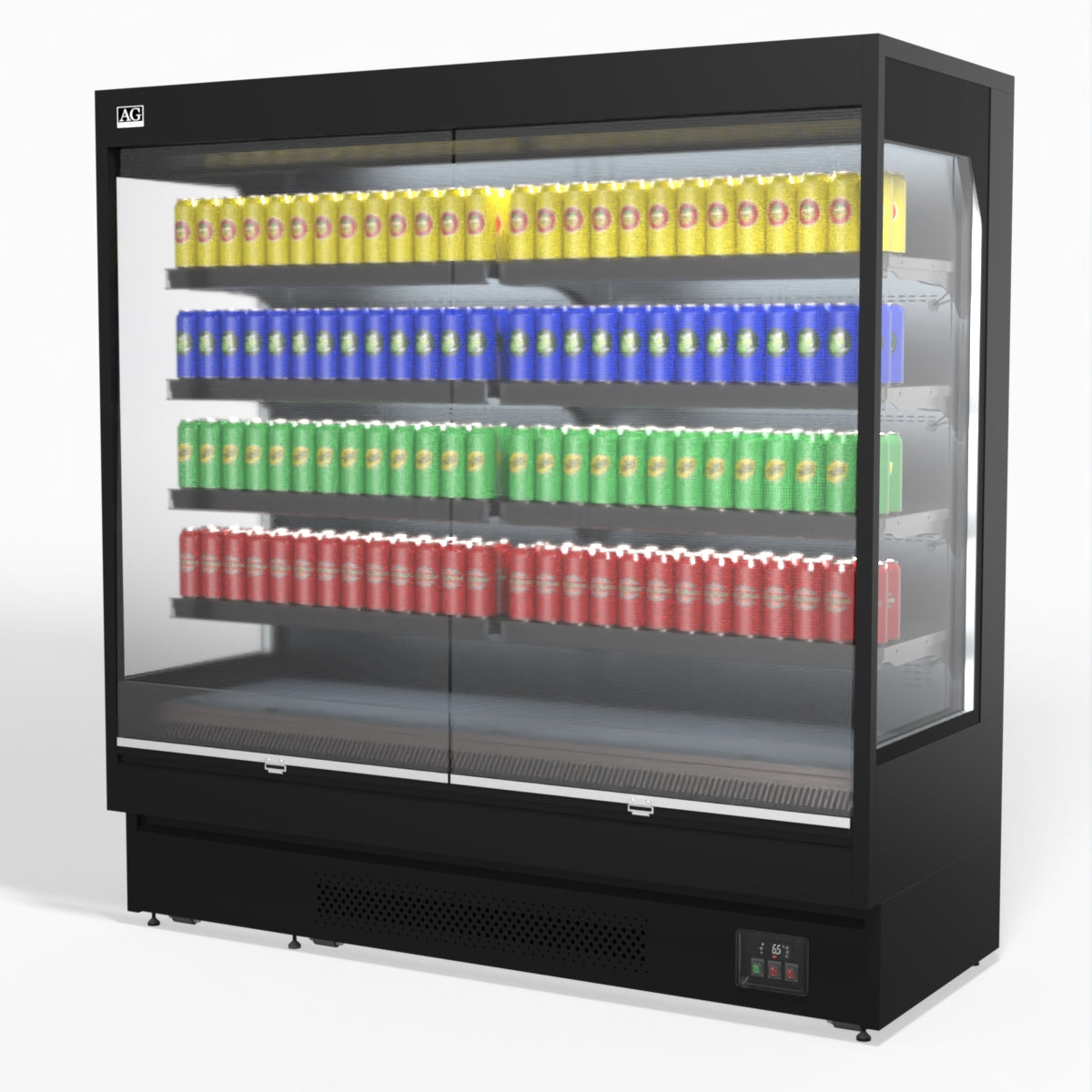 AG 1940mm Supermarket Open Multi Deck Showcase Refrigerator - Commercial Display Fridge for Grocery Stores, Convenience Shops & Supermarkets - Perfect for Chilled Food, Beverages & Dairy Products