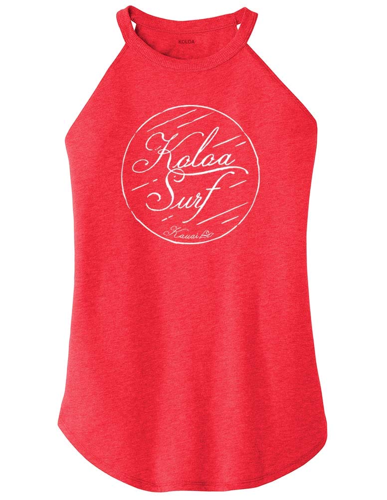 Koloa Surf Hiwahiwa Logo Perfect Blend Rocker Tank - Comfortable Women's Graphic Tank Top (XS-4XL) for Beach, Surfing & Summer Outfits