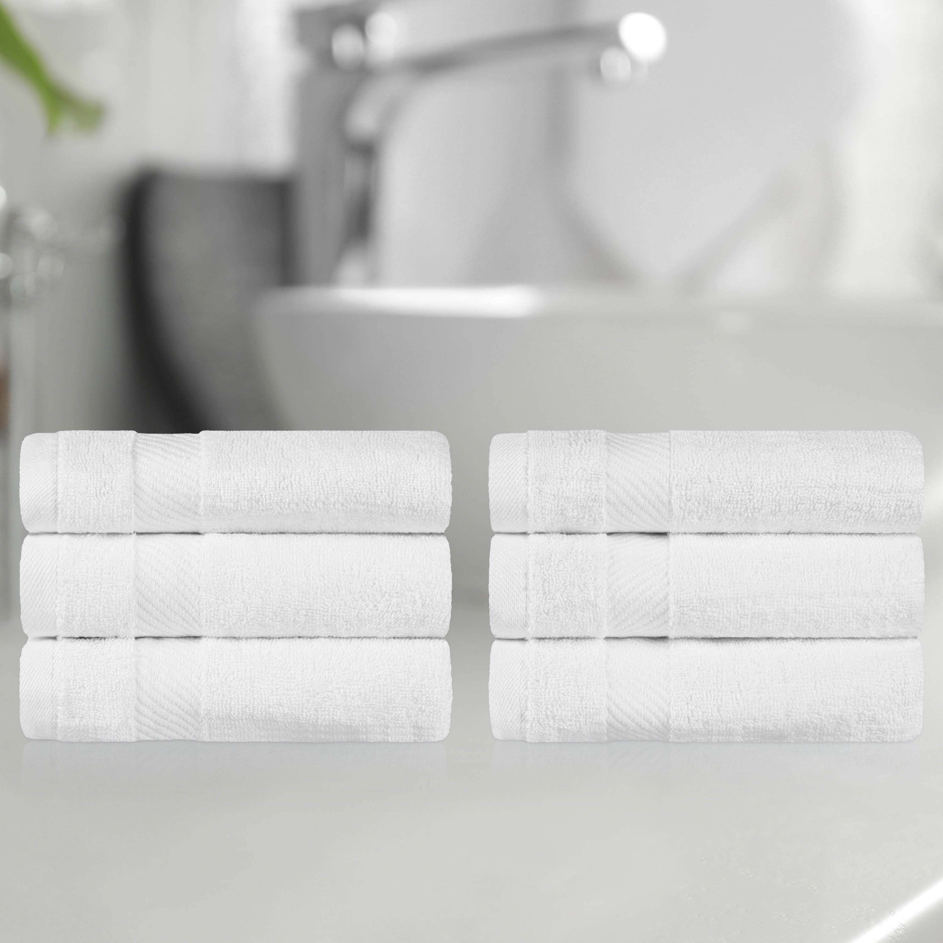 Premium 6-Piece Egyptian Cotton Hand Towel Set with Elegant Dobby Border - Soft & Absorbent for Bathroom, Kitchen, and Guest Use