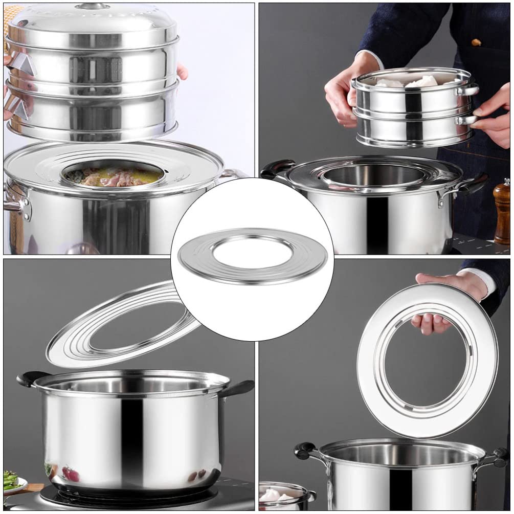 Stainless Steel Steamer Ring & Rack - Universal Steaming Adapter for Pots & Soup Pots - Durable Food Steaming Plate for Vegetables, Dumplings & Seafood - Perfect for Home Cooking & Meal Prep