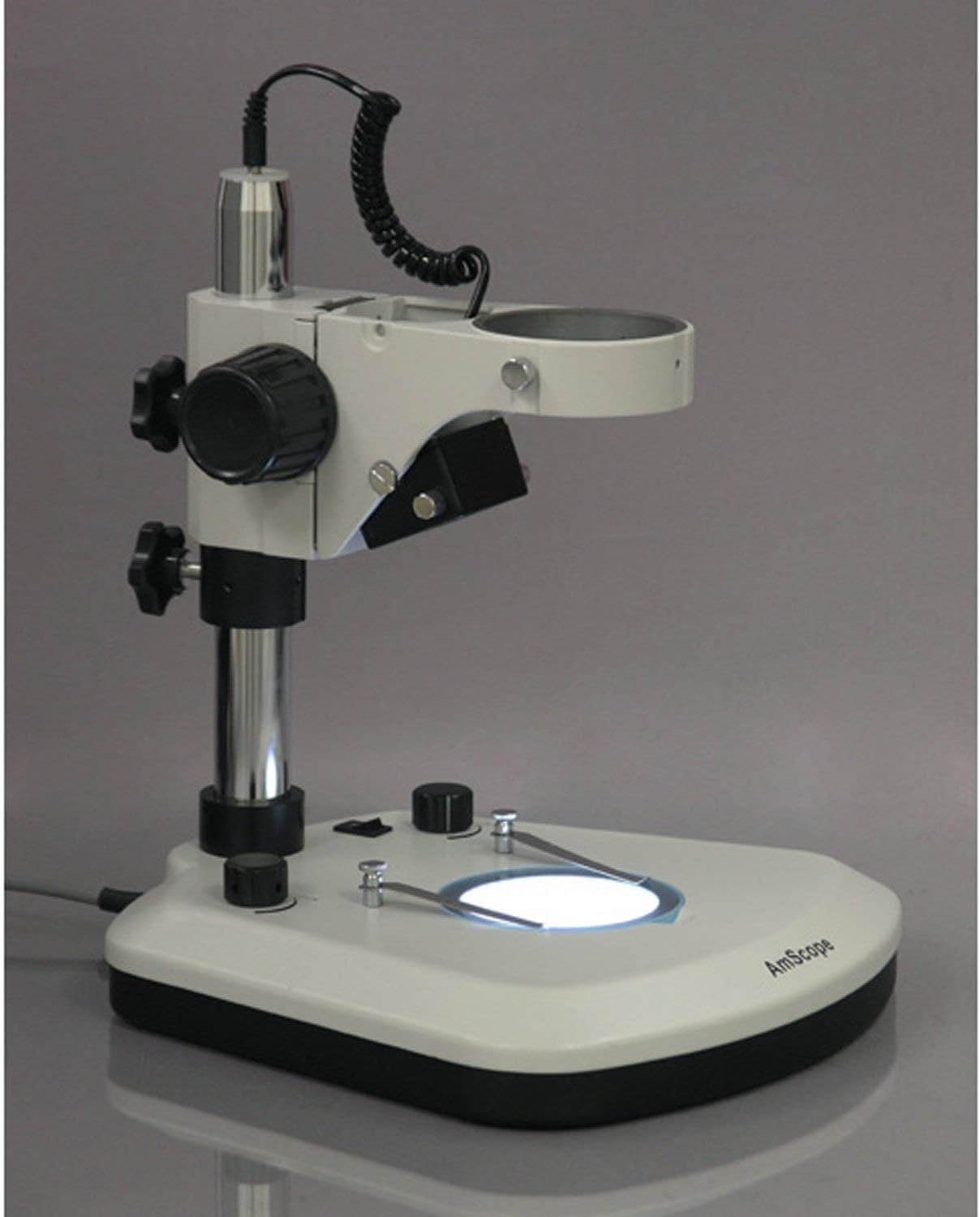 AmScope TS130-LED Professional LED Illuminated Microscope with Adjustable Table Stand - Perfect for Lab Research, Classroom Education & Hobbyist Use