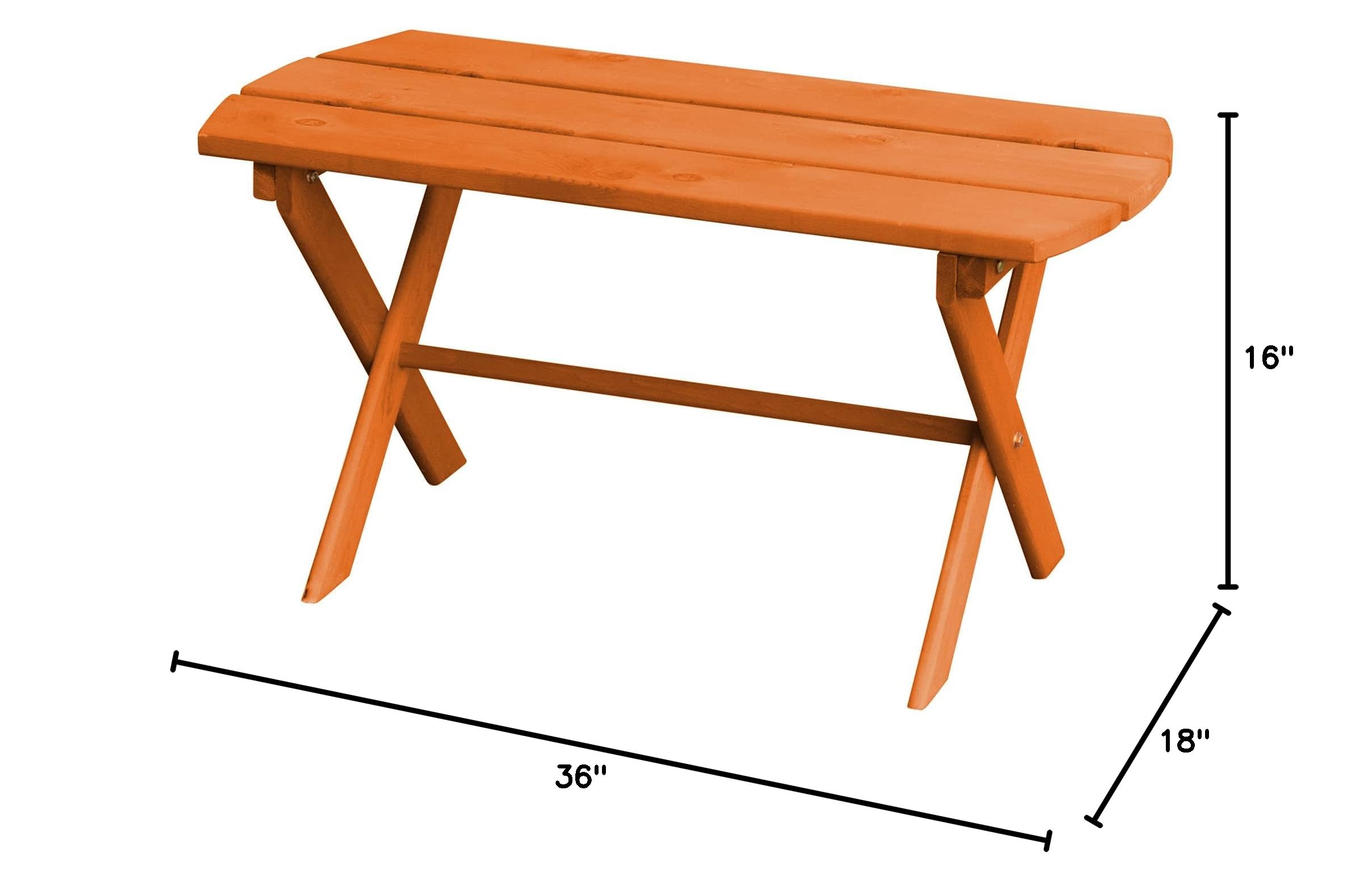 Premium Cedar Folding Coffee Table - Natural Redwood Stain | Solid Wood Outdoor/Indoor Furniture | Perfect for Patio, Living Room & Small Spaces