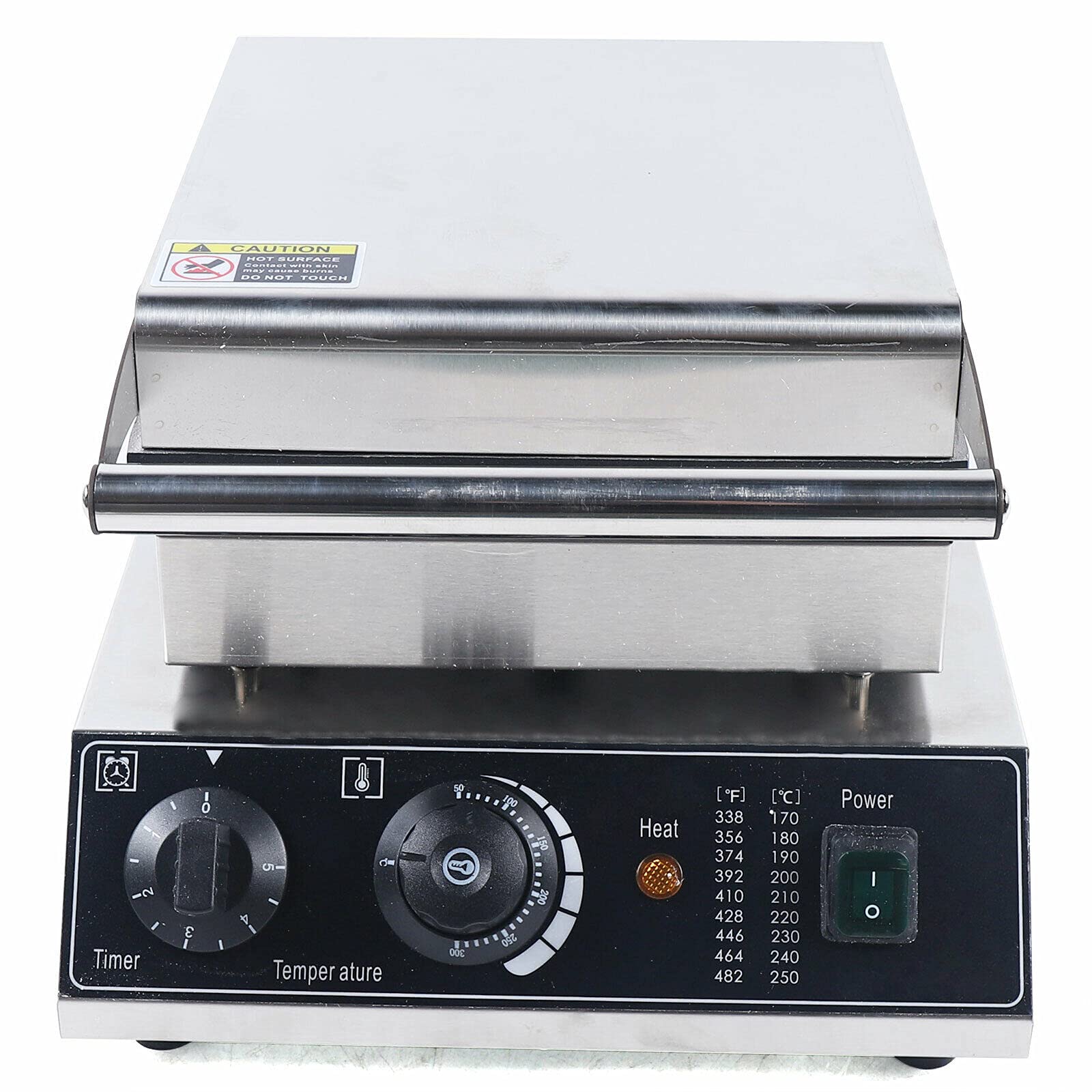 Commercial Electric Waffle Cone Maker Machine 1500W - Stainless Steel Nonstick Ice Cream Cone Baker for Restaurants, Snack Bars & Home Use - Perfect for Making Crispy Waffle Cones, Dessert Cups & Edible Bowls