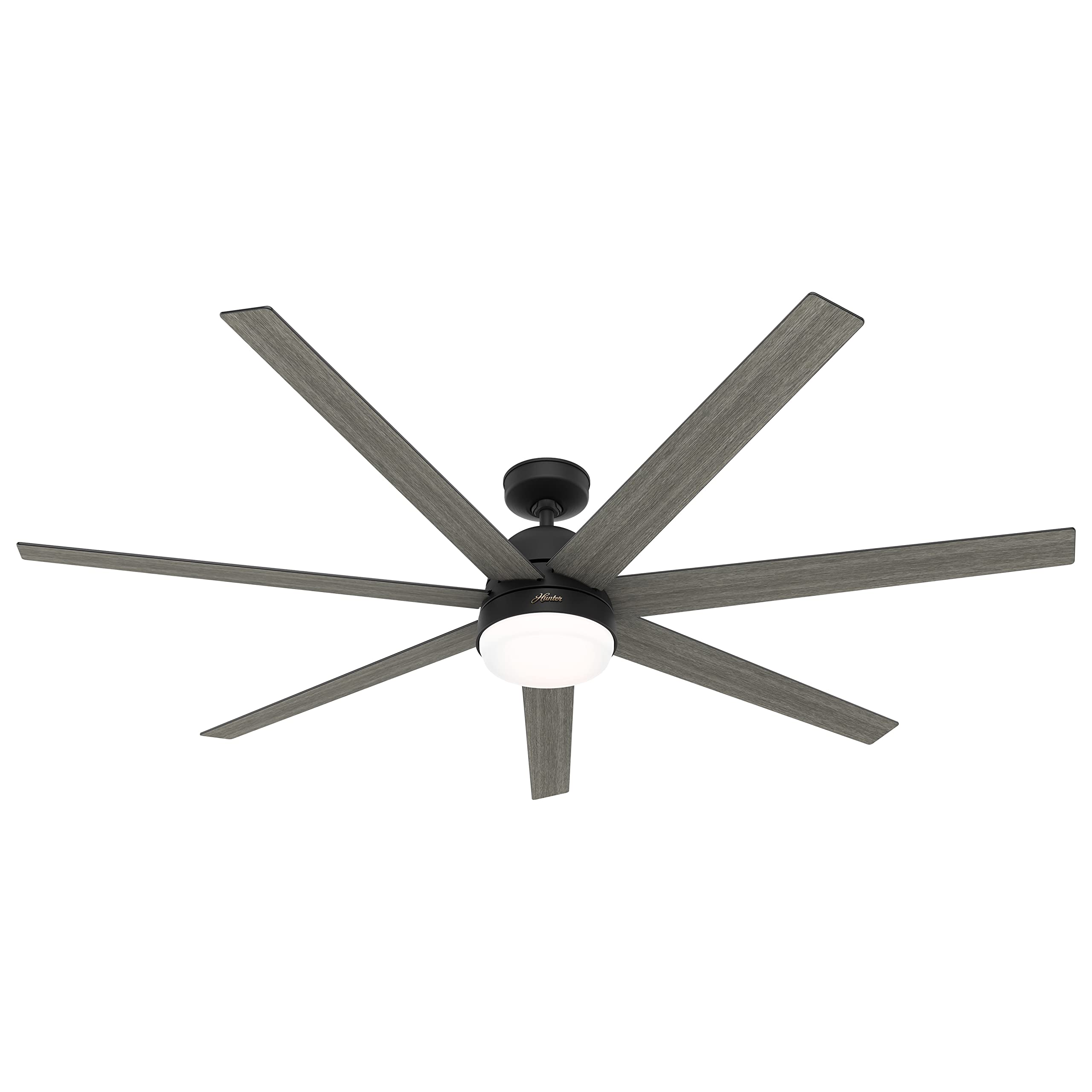 Hunter Fan 70 Inch Matte Black Ceiling Fan with LED Light Kit - Indoor Cooling Fan for Living Room, Bedroom, Office - Energy Efficient & Quiet Operation (Renewed)