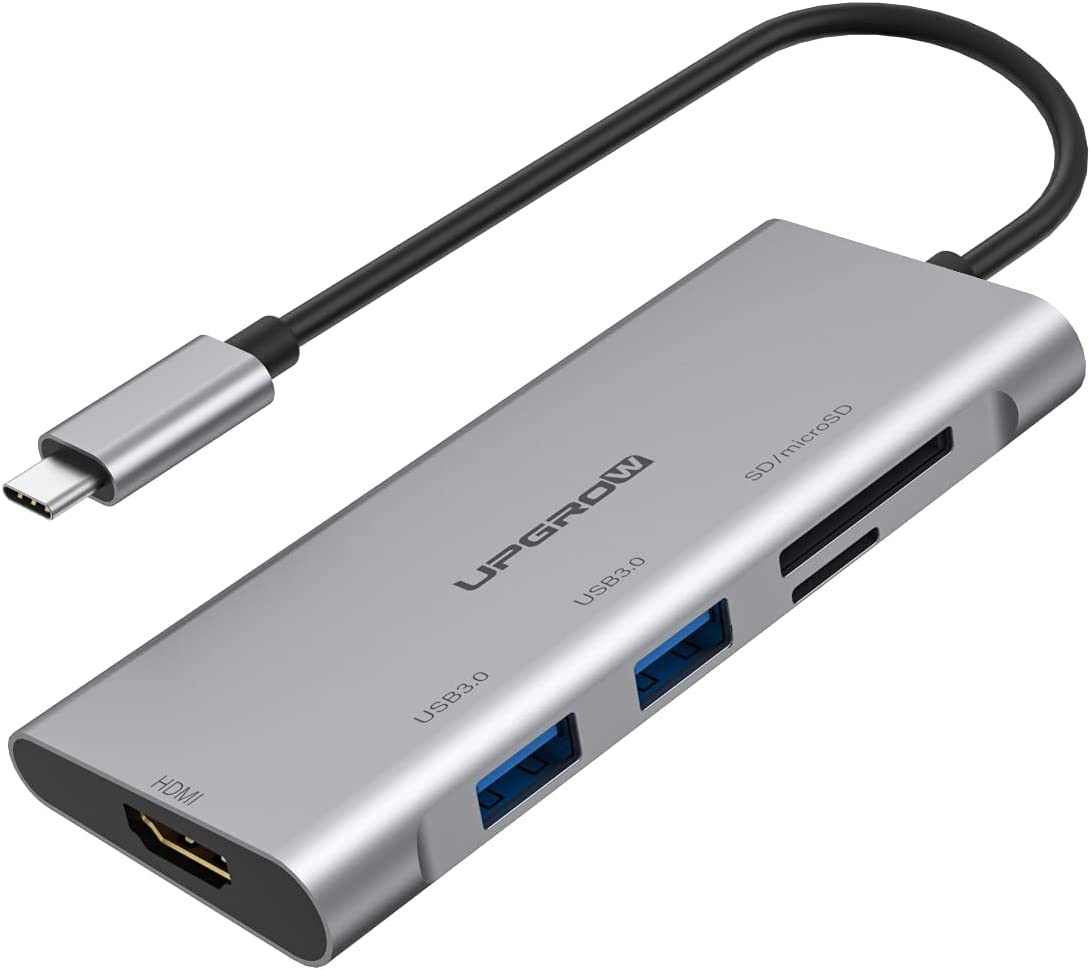 5-in-1 USB C Hub Adapter with 4K HDMI, SD/TF Card Reader, 2 USB 3.0 Ports - Compatible with MacBook Pro/Air, iPad Pro, Dell XPS, Surface & More Type C Devices - Perfect for Home Office, Online Classes & Travel
