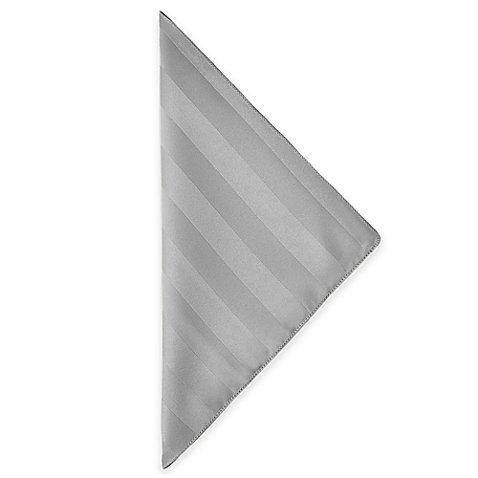 Premium 5 Dozen Silver Grey Satin-Stripe 17x17 Inch Cloth Napkins - Elegant Dinner Party, Wedding, and Holiday Table Setting Essentials