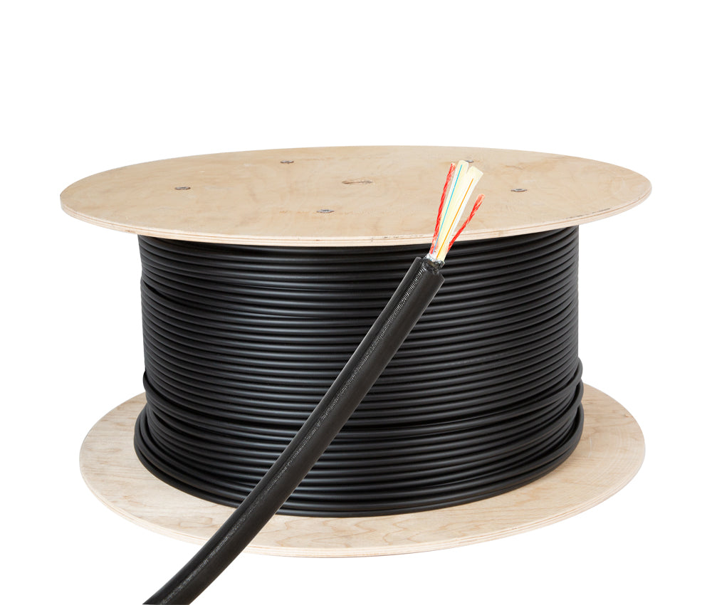 Cleerline 2ACS50125OM3PE 2 Strand Direct Burial Armored Fiber Optic Cable - 1000ft for Underground Networking & Outdoor Internet Installation