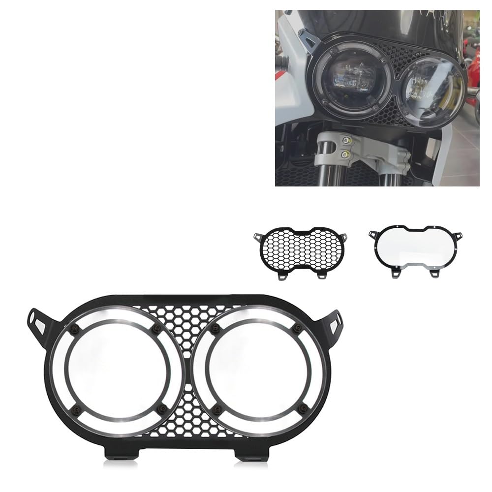 Ducati Desert X Motorcycle Headlight Grill Cover - Universal Fit for 2022-2023 Models - Headlamp Shield Protector & Grill Guard Accessories - Perfect for Off-Road Adventure Riding & Bike Protection