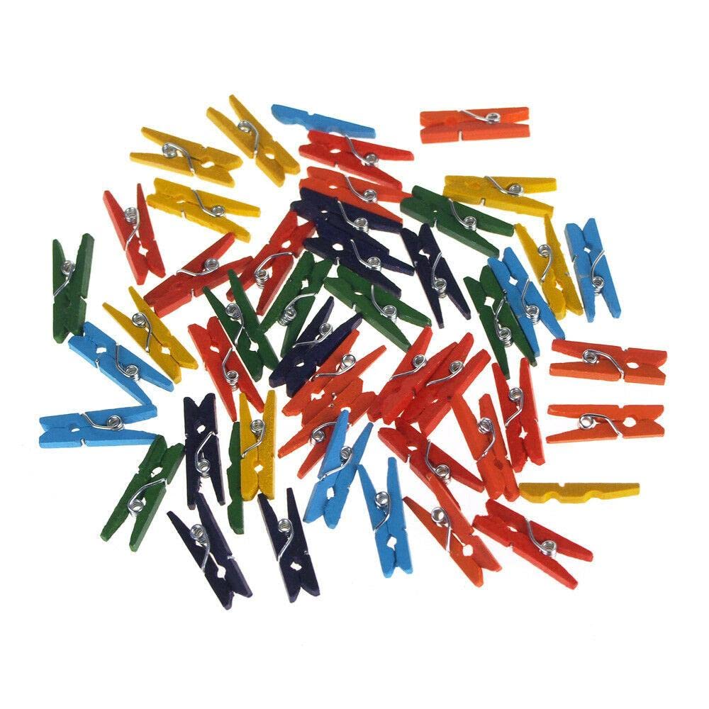 Mini Wooden Clothespins 1-Inch, 45-Count - Assorted Colors for Laundry, Crafts & Home Organization - Perfect for Drying Clothes, Hanging Photos & DIY Projects