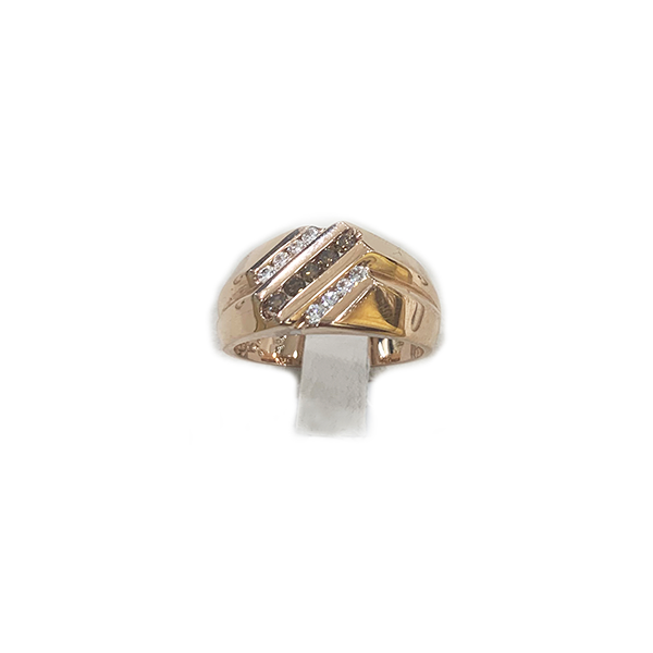 14K Rose Gold Men's Brown Diamond Ring - Elegant Wedding Band, Anniversary Gift for Him, Perfect for Engagements & Special Occasions