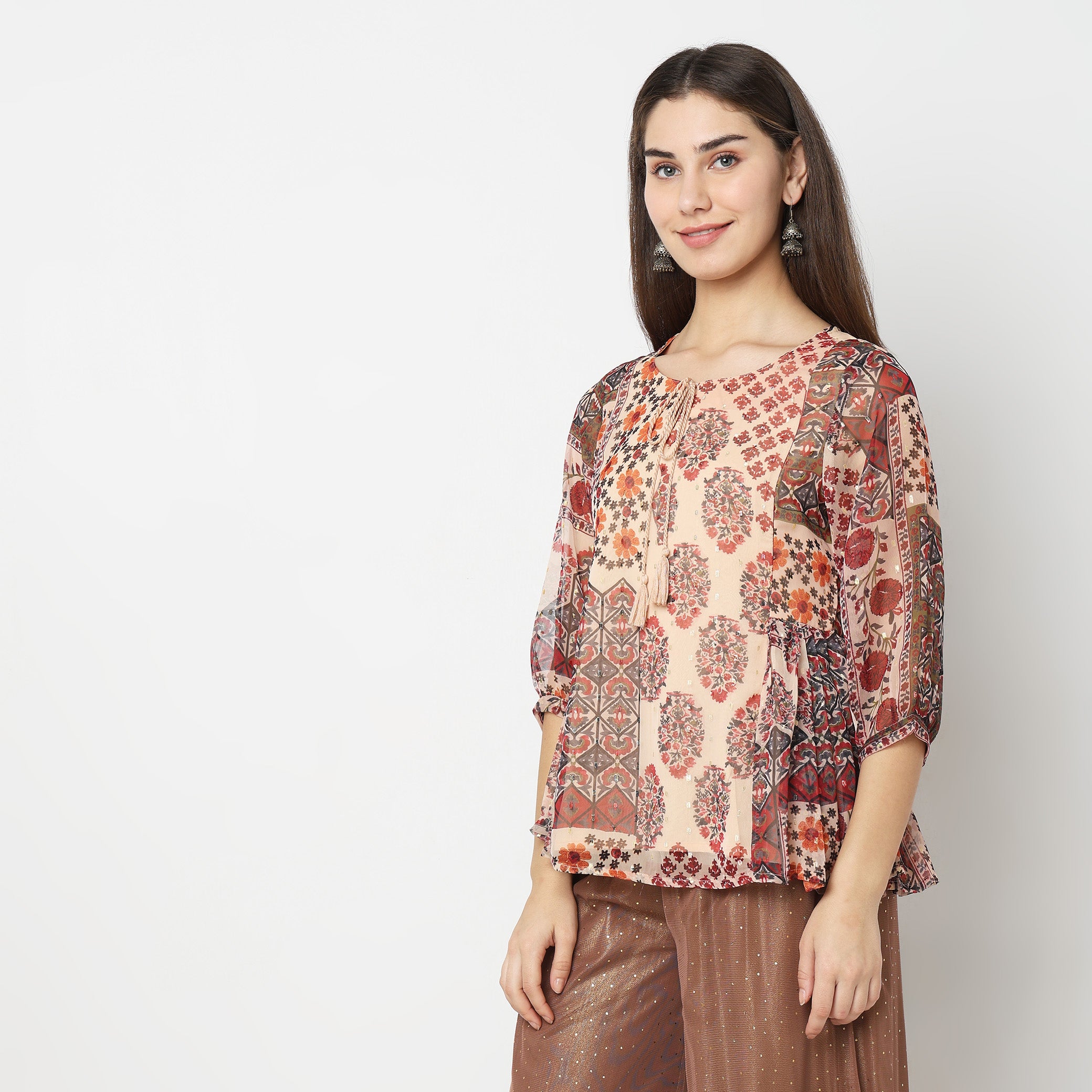 Flare Fit Printed Women's Tops - Stylish & Comfortable Blouse for Casual Wear, Office, and Date Night