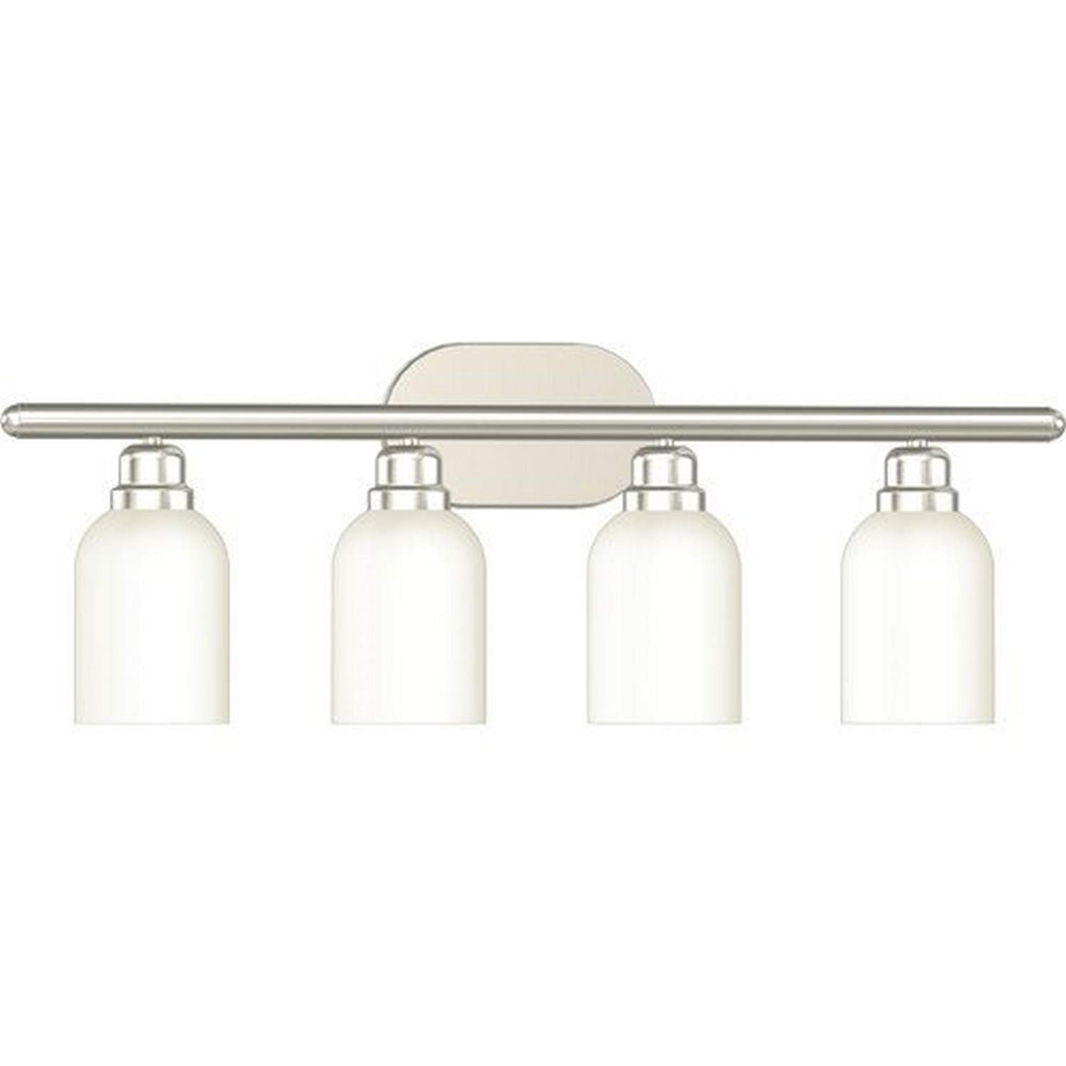 Monument 2479608 4-Light Vanity Bathroom Lighting Fixture with Frosted Opal Glass Shades - Perfect for Bathroom Mirror, Dressing Room & Makeup Area