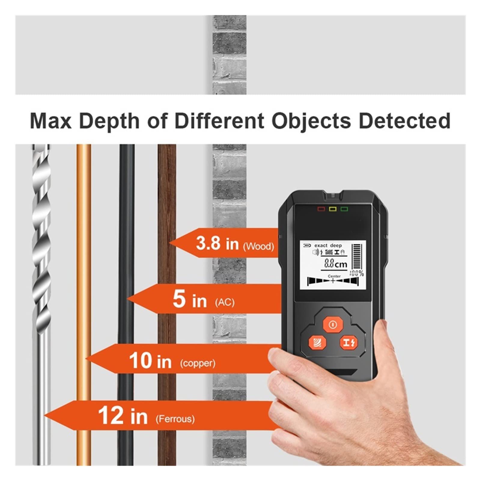 Professional Metal Detector for Adults - Backlit LCD with Depth Tracker & Buzzer Alarm for Treasure Hunting & Home Renovation