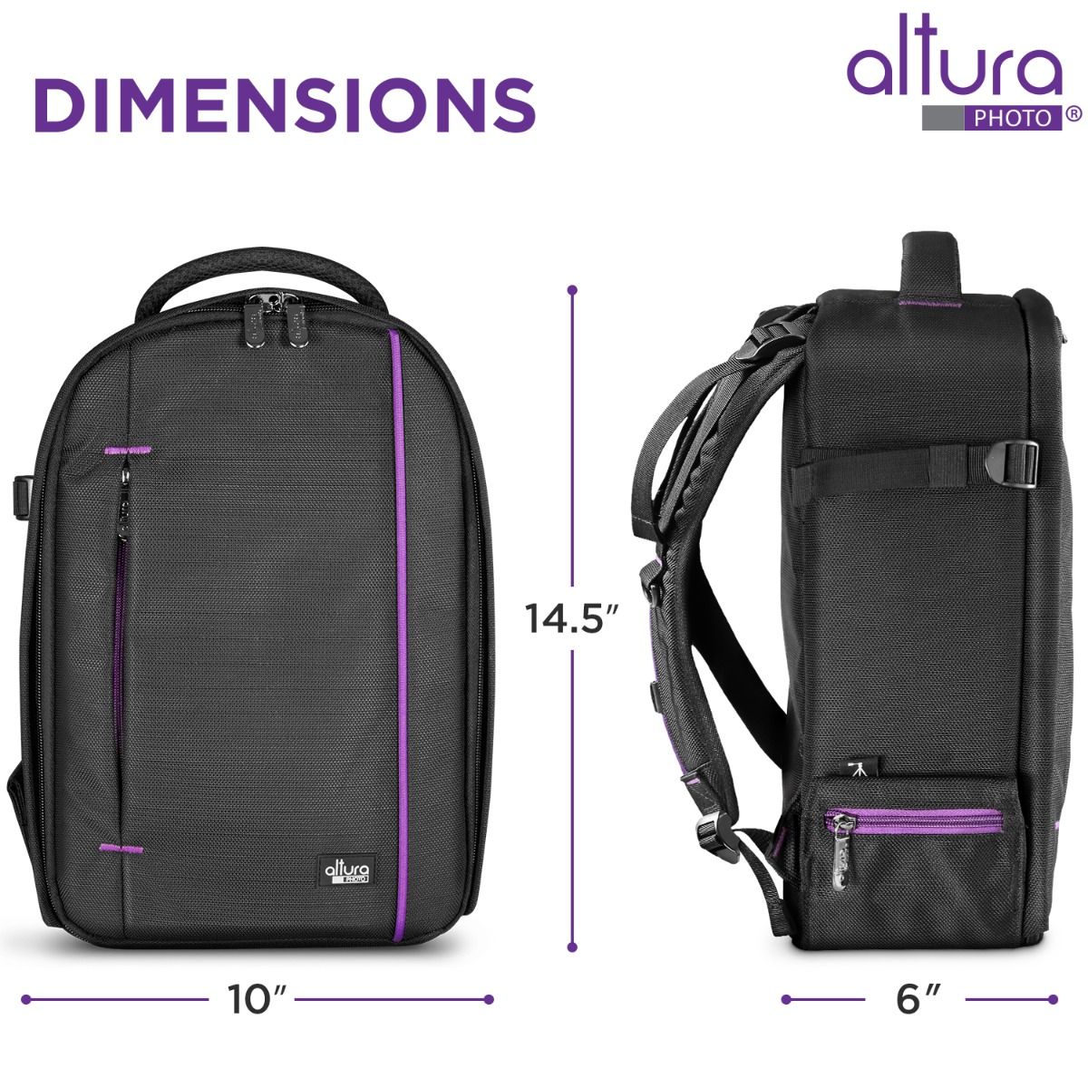 Altura Photo DSLR Camera Backpack - Lightweight Travel Bag for Mirrorless & DSLR Cameras with Lenses - Perfect for Hiking, Travel & Photography Enthusiasts