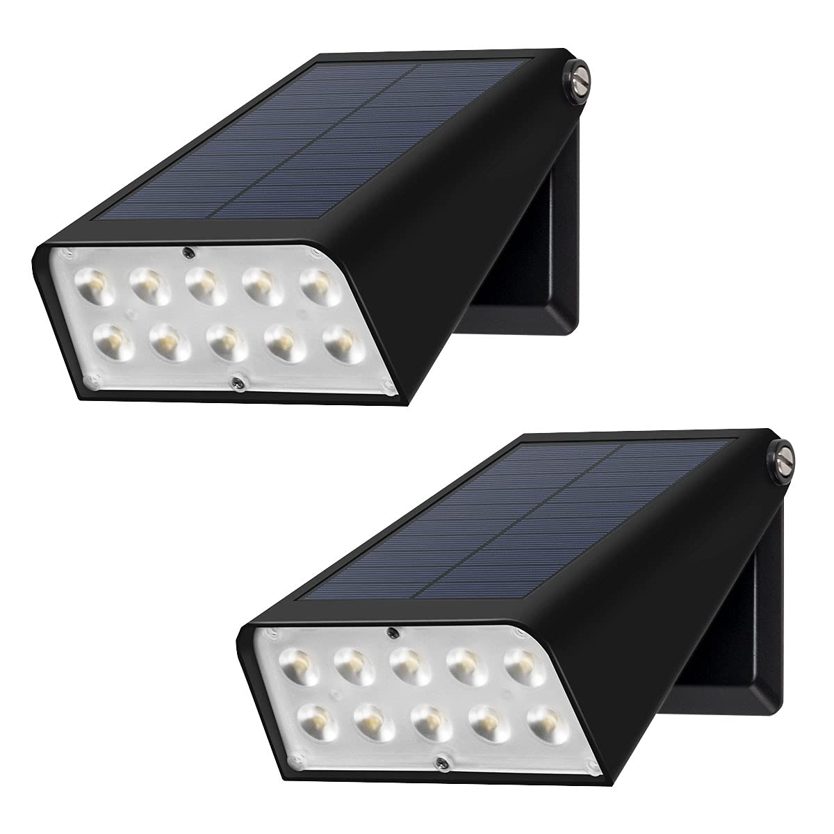 Solar Powered Outdoor Wall Lights - Dusk to Dawn Sensor, 2 Modes & 90° Adjustable, Waterproof Wireless Security Lights for Porch, Garage, Fence (2-Pack) - Ideal for Patio Lighting & Home Safety | GUYULUX