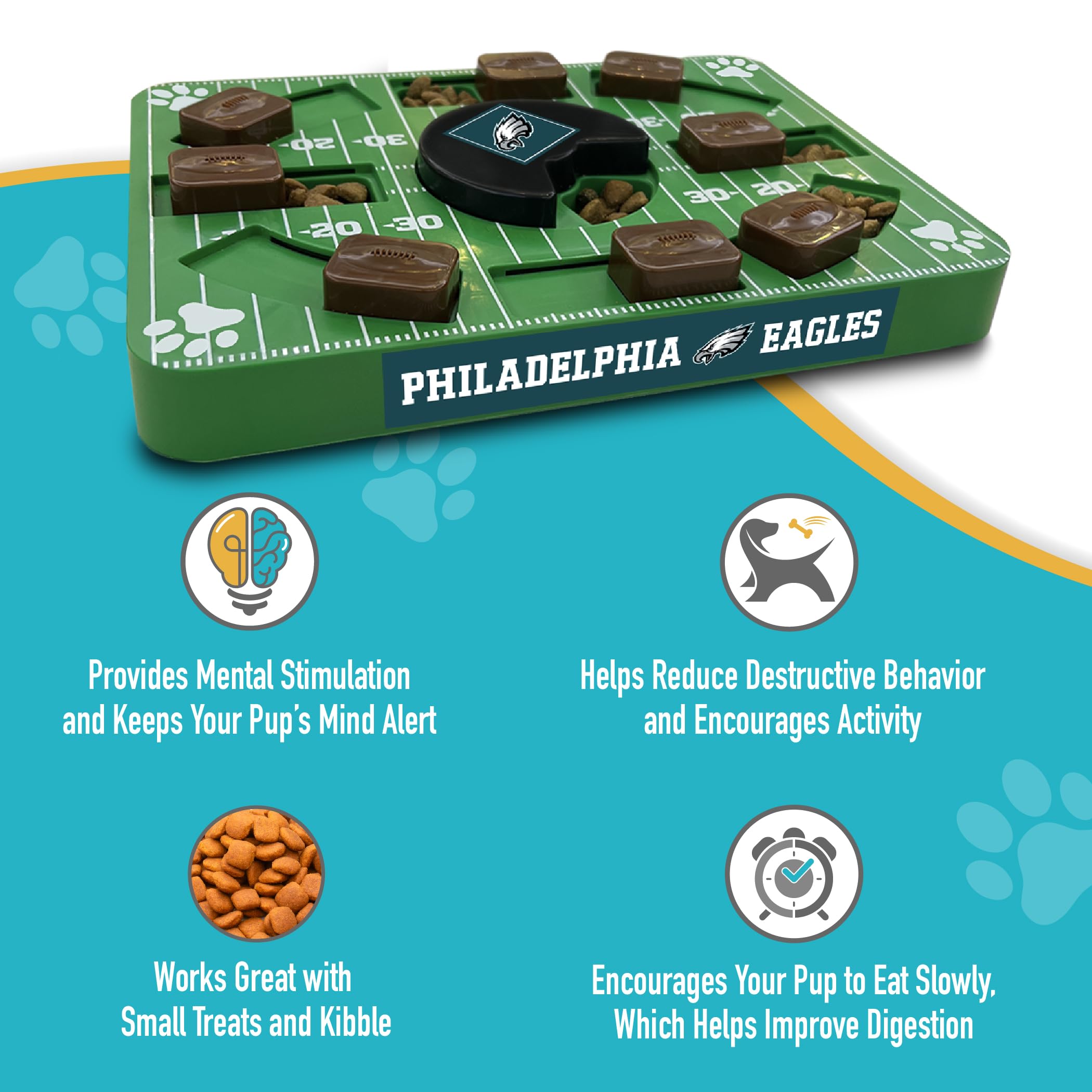 Philadelphia Eagles Interactive Dog Puzzle Toy - Treat Dispensing & Mental Stimulation for Dogs - Perfect for NFL Fans & Pet Enrichment Games