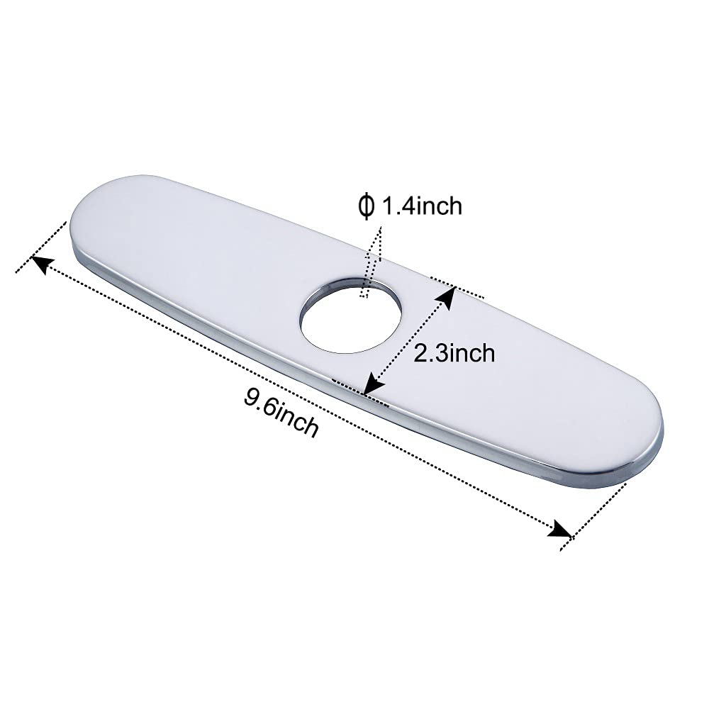 9.6 Inch Chrome Kitchen Sink or Bathroom Faucet Cover Plate - 1 or 3 Hole Deck Escutcheon for Modern Home Upgrade | Perfect for Bathroom Renovation & Kitchen Remodeling