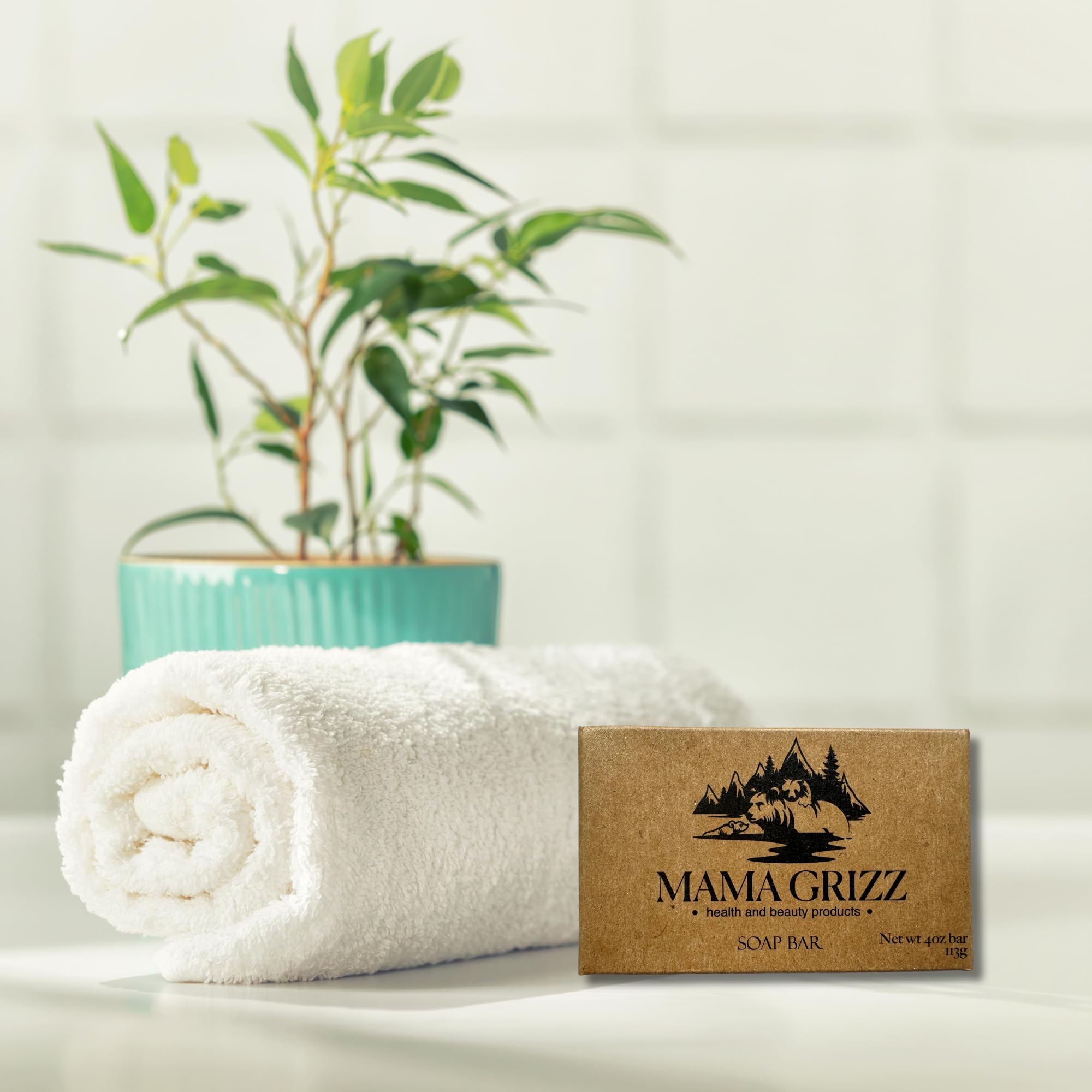 MAMA GRIZZ Organic Shea Honey Oat Soap Bar - Natural Brightening & Smoothing for Face & Body - Made in Montana - Perfect for Sensitive Skin Care